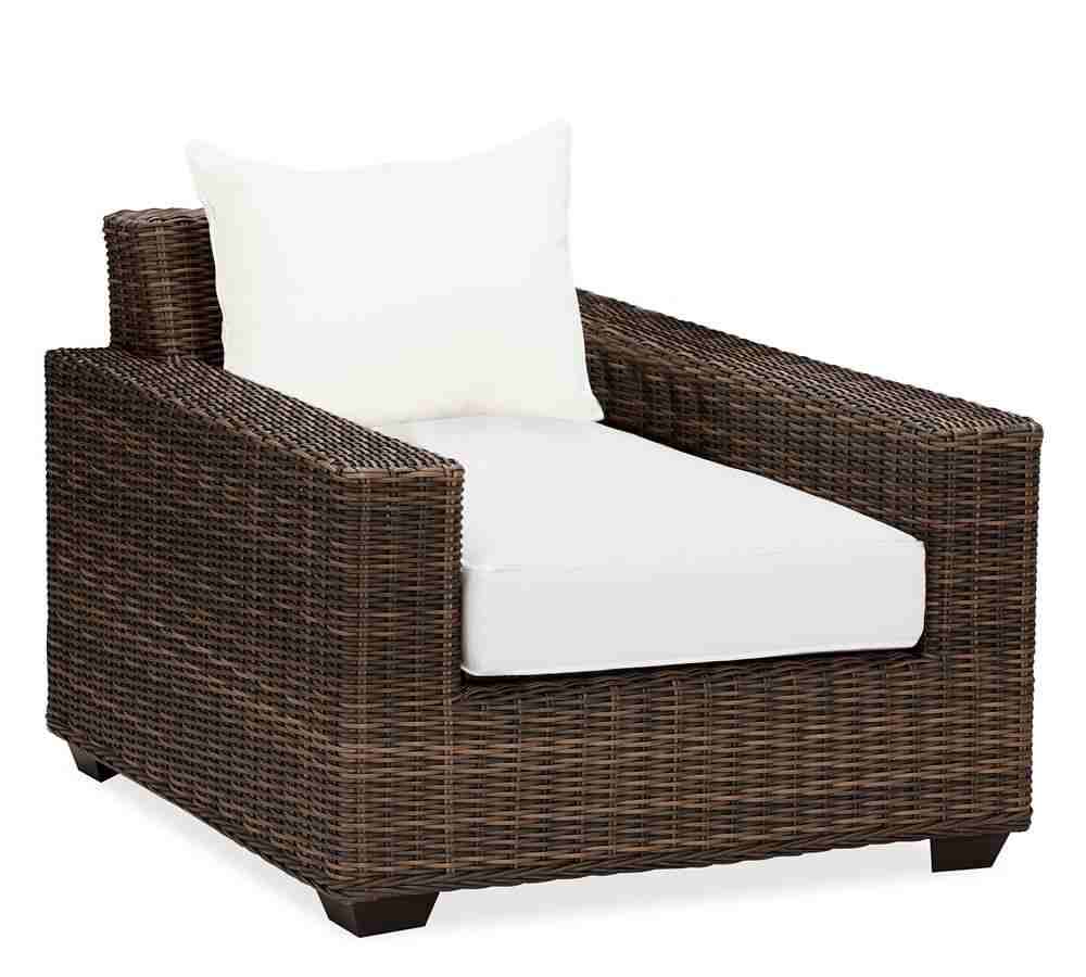Torrey All-Weather Wicker Square Arm Lounge Chair- Espresso