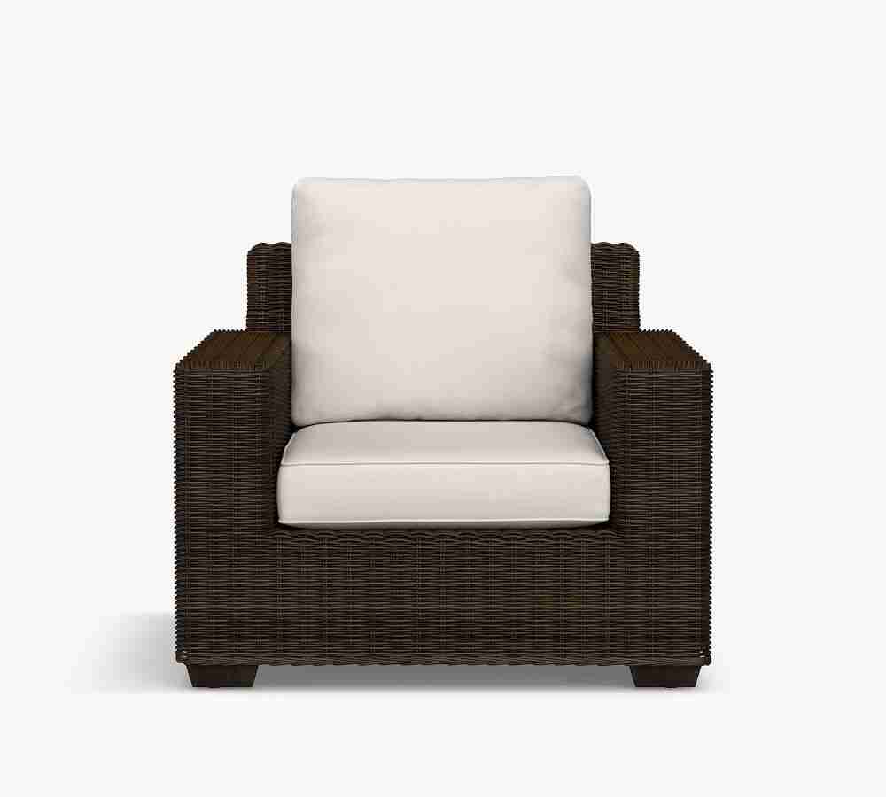 Torrey All-Weather Wicker Square Arm Lounge Chair- Espresso