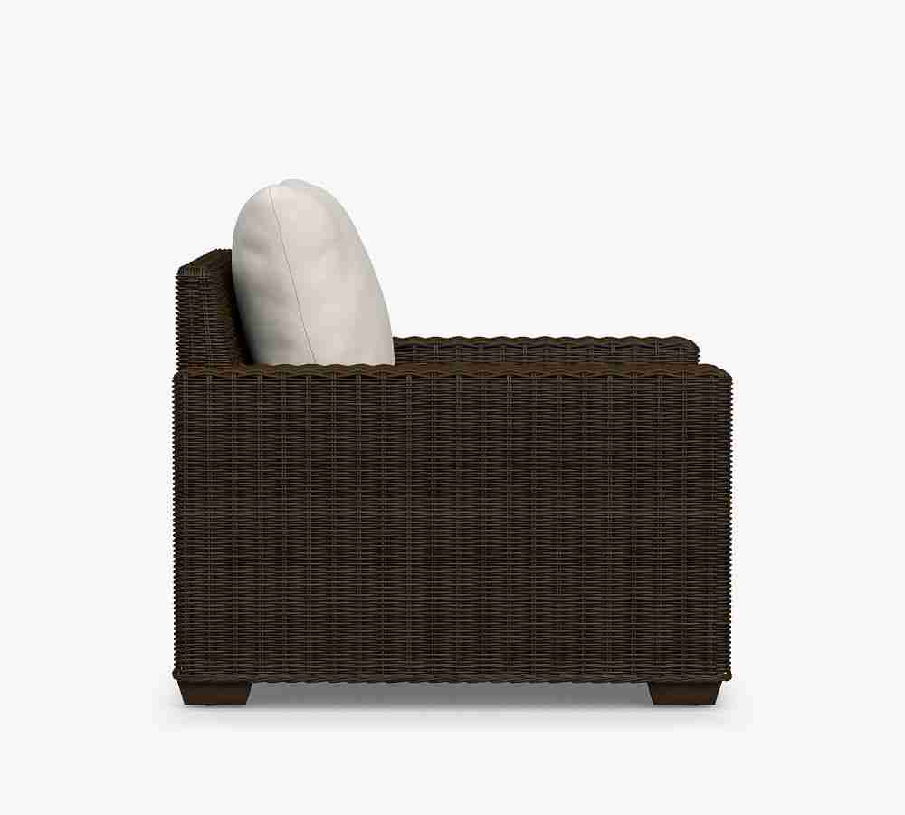 Torrey All-Weather Wicker Square Arm Lounge Chair- Espresso