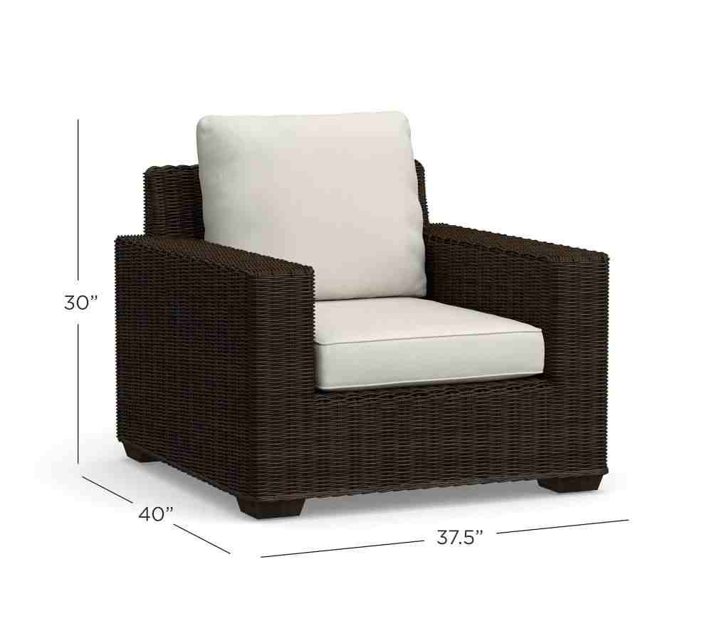 Torrey All-Weather Wicker Square Arm Lounge Chair- Espresso