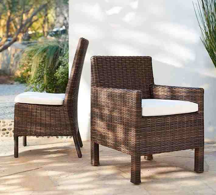 Torrey Indoor-Outdoor All-Weather Wicker Square Arm Dining Chair- Espresso