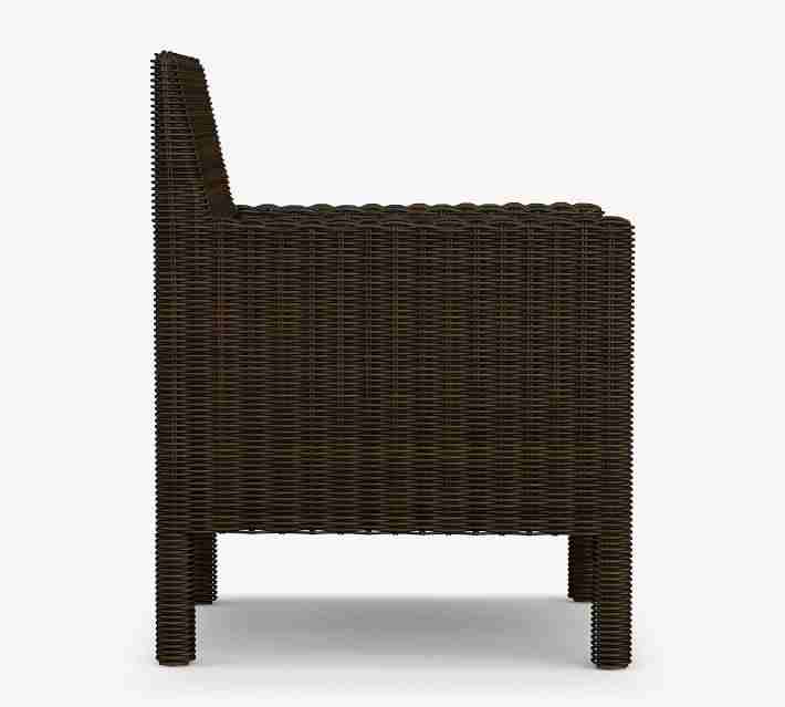 Torrey Indoor-Outdoor All-Weather Wicker Square Arm Dining Chair- Espresso