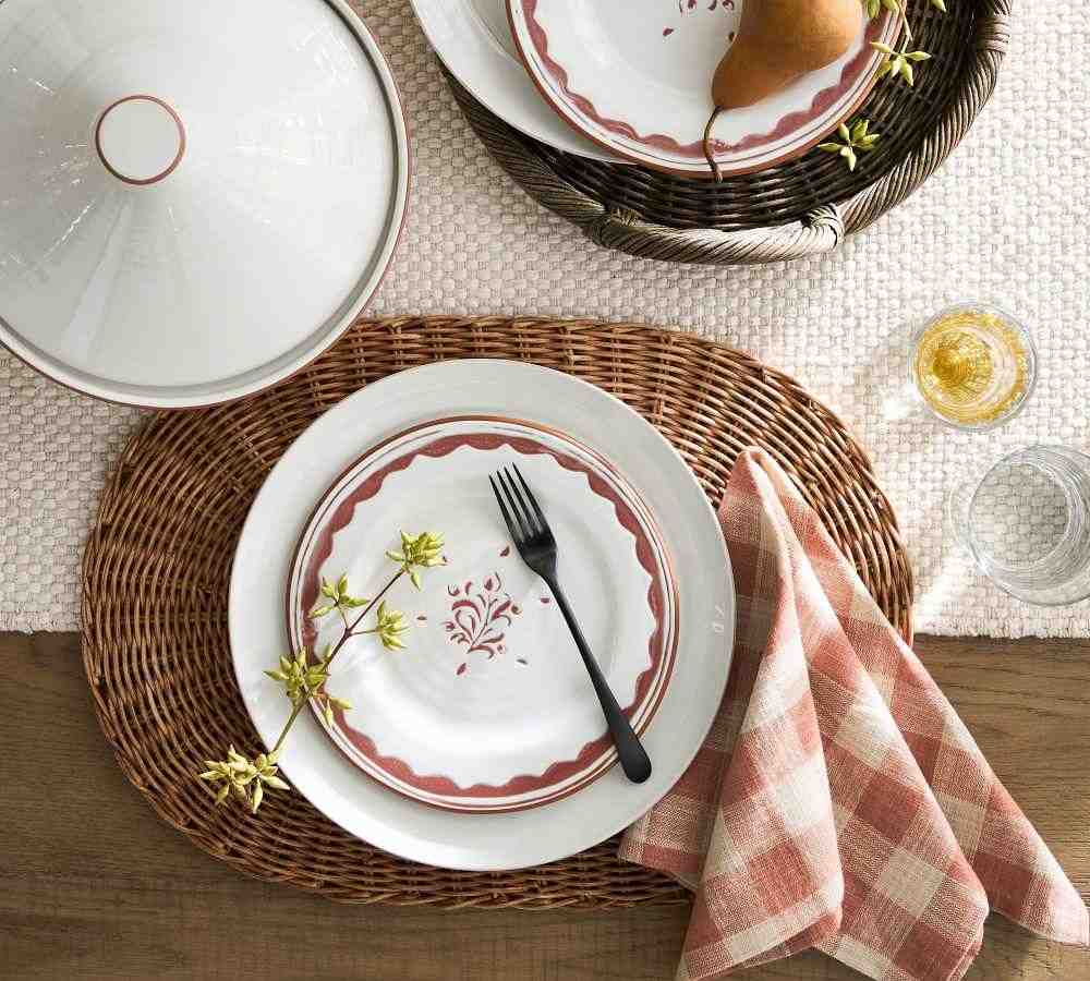 Handwoven Wicker Oval Charger Plates