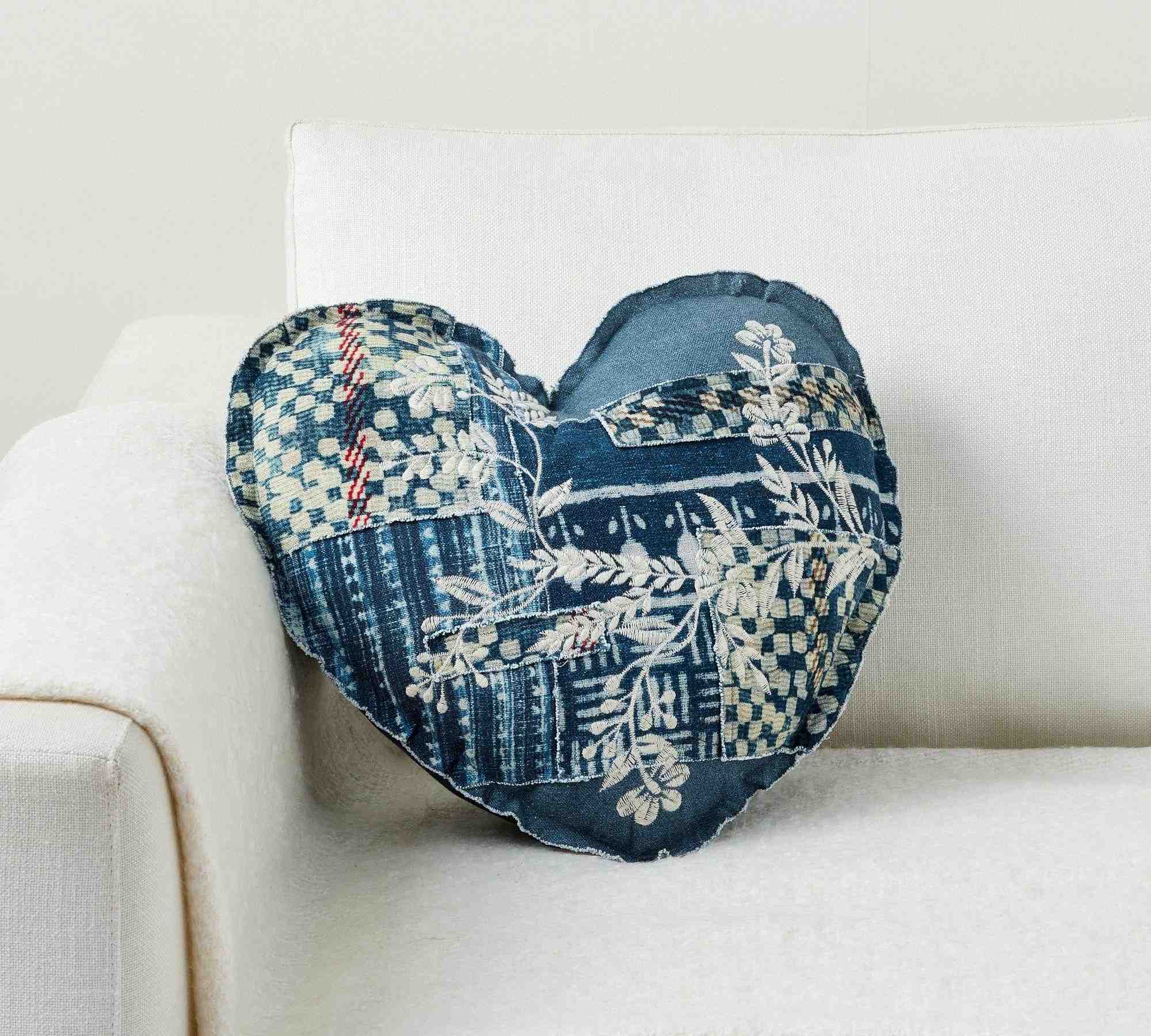 Patchwork Heart Shaped Pillow