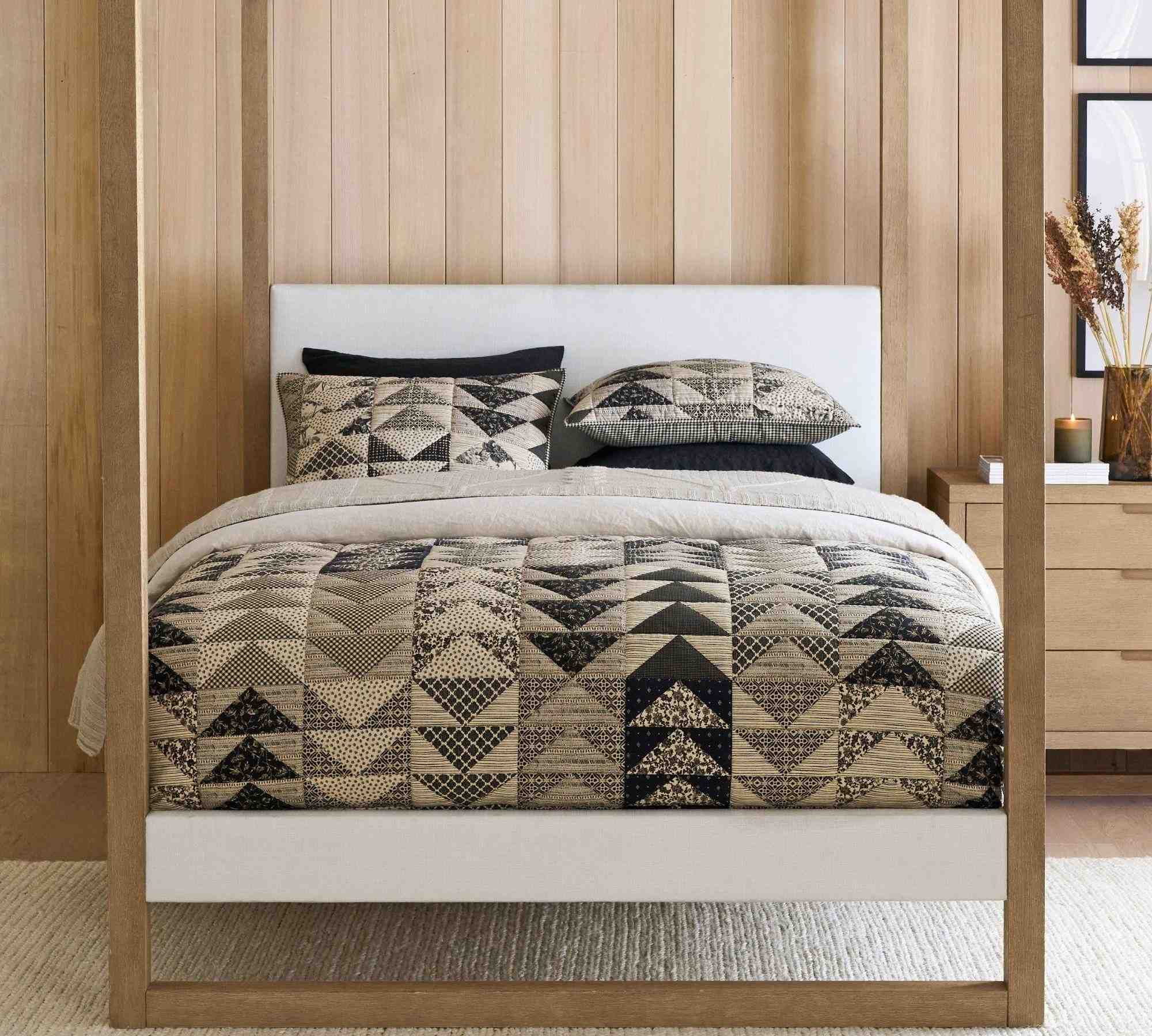 Sawyer Quilt and Shams Standard Sham Black Multi