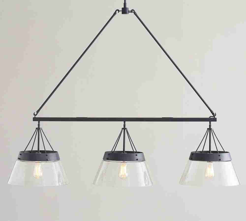 Caldwell Flared Recycled Glass Linear Chandelier