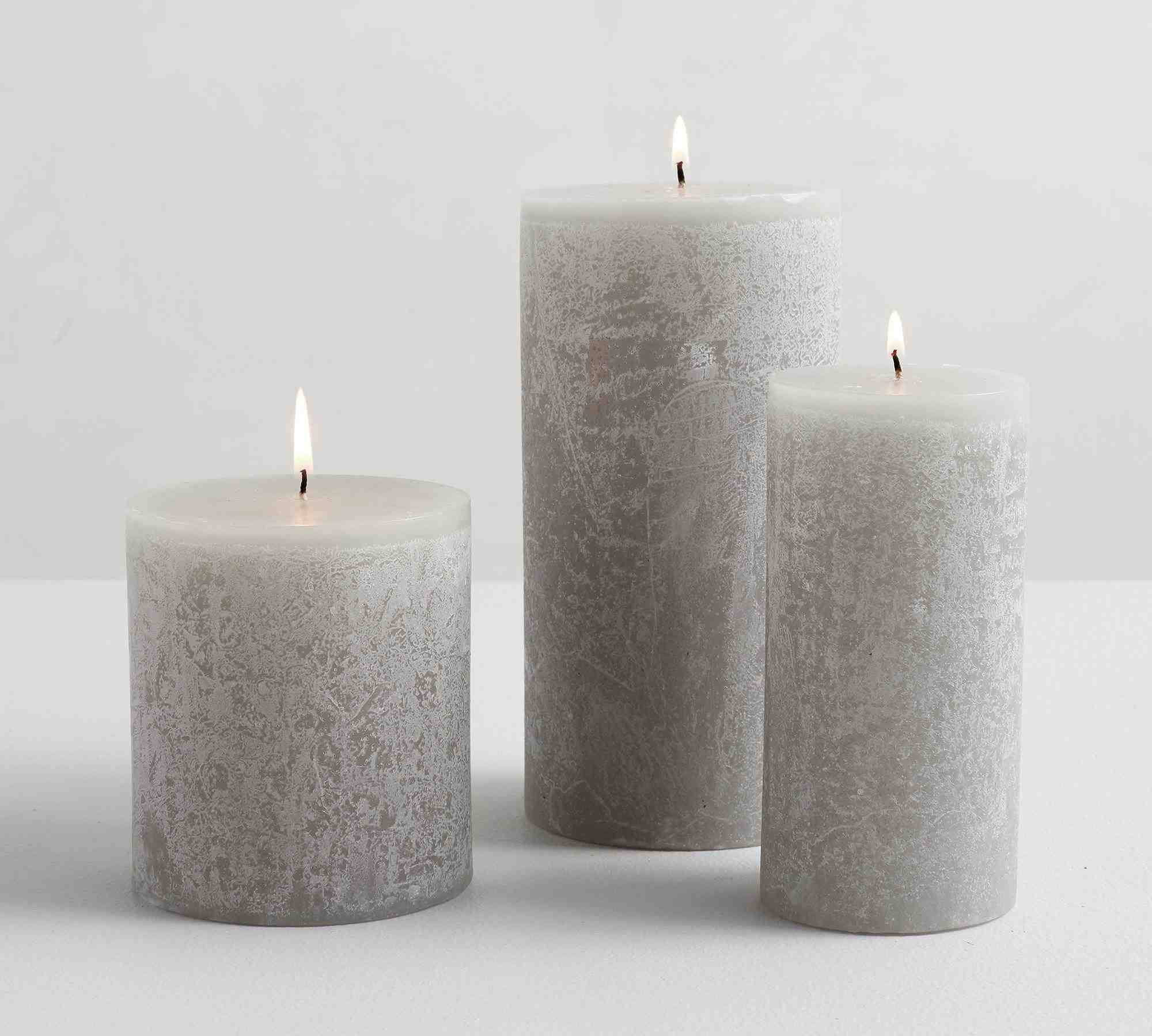 Pottery Barn | Scented Timber Pillar Candle - Gray Moss