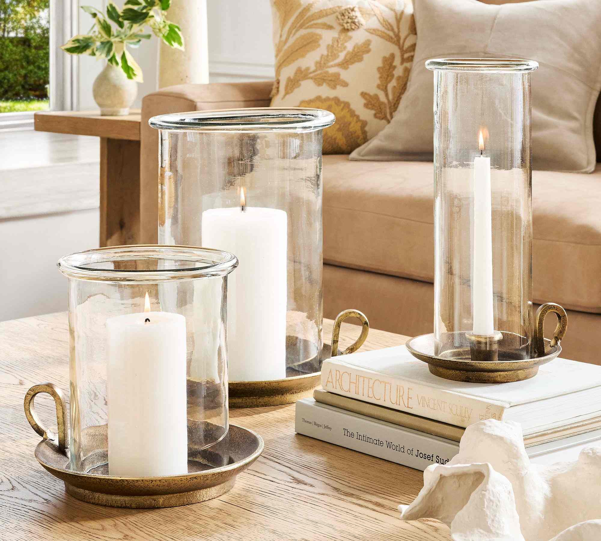 Pottery Barn | Chamberstick Hurricane Candle Holder