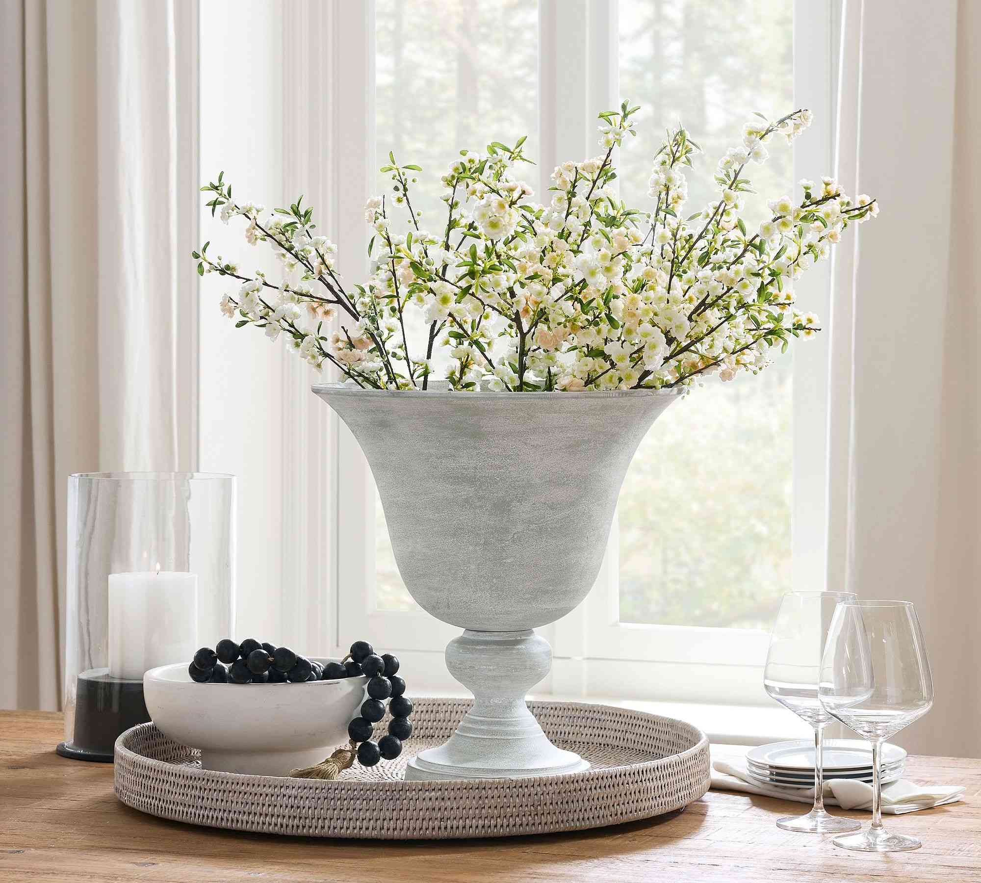 Zinc Pedestal Vase