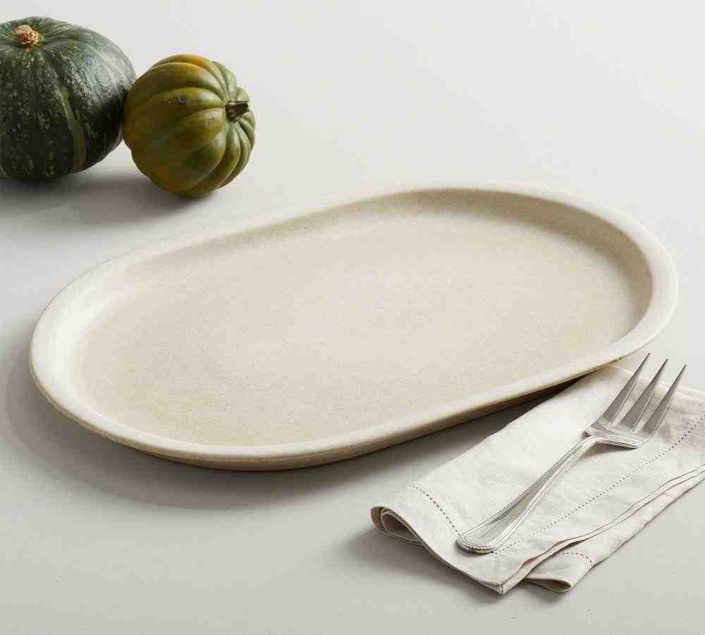 Mendocino Stoneware Serving Platter- XL - Ivory