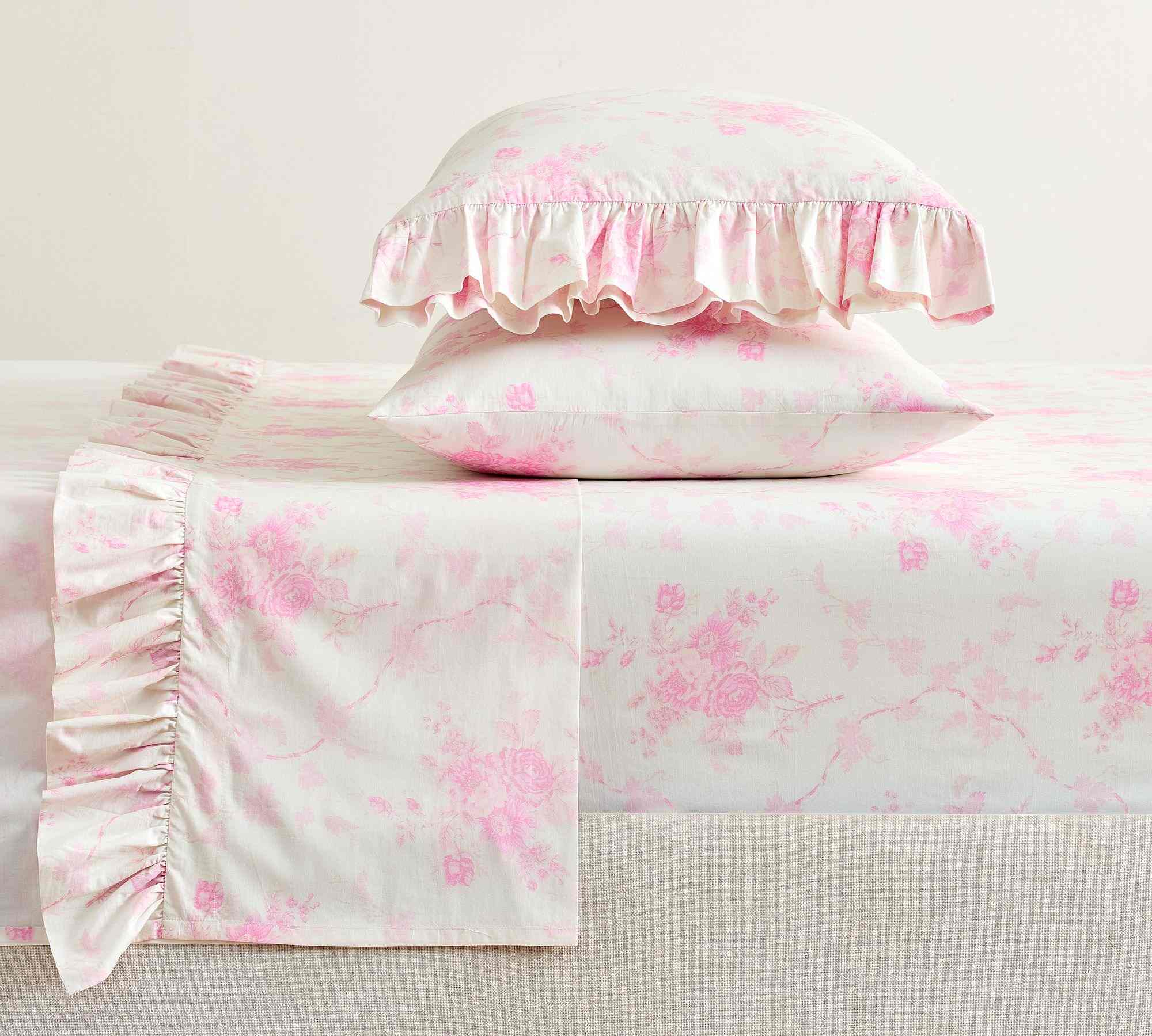 LoveShackFancy Rose Ruffle Pillowcases - Set of 2