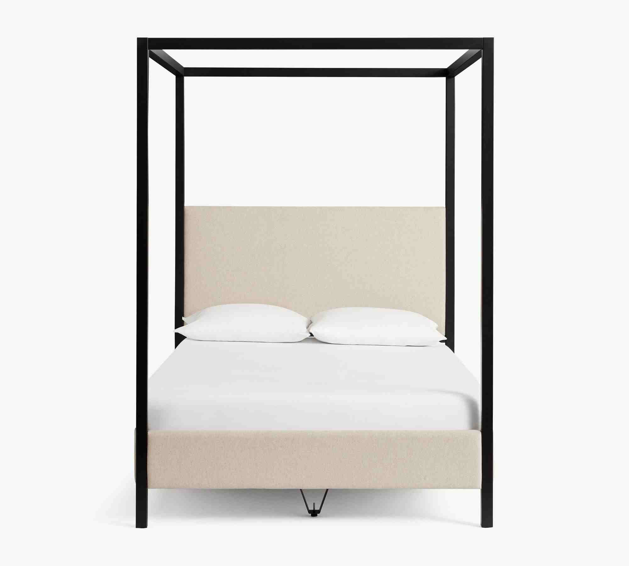 Atwell Metal Canopy Bed, Matte Black Finish