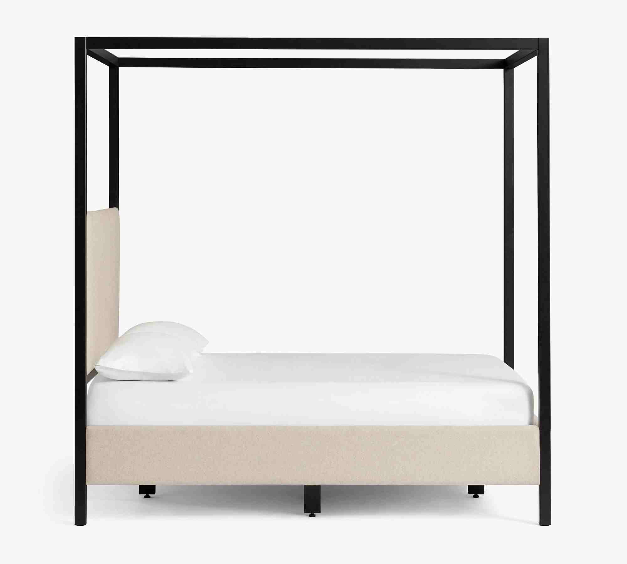 Atwell Metal Canopy Bed, Matte Black Finish