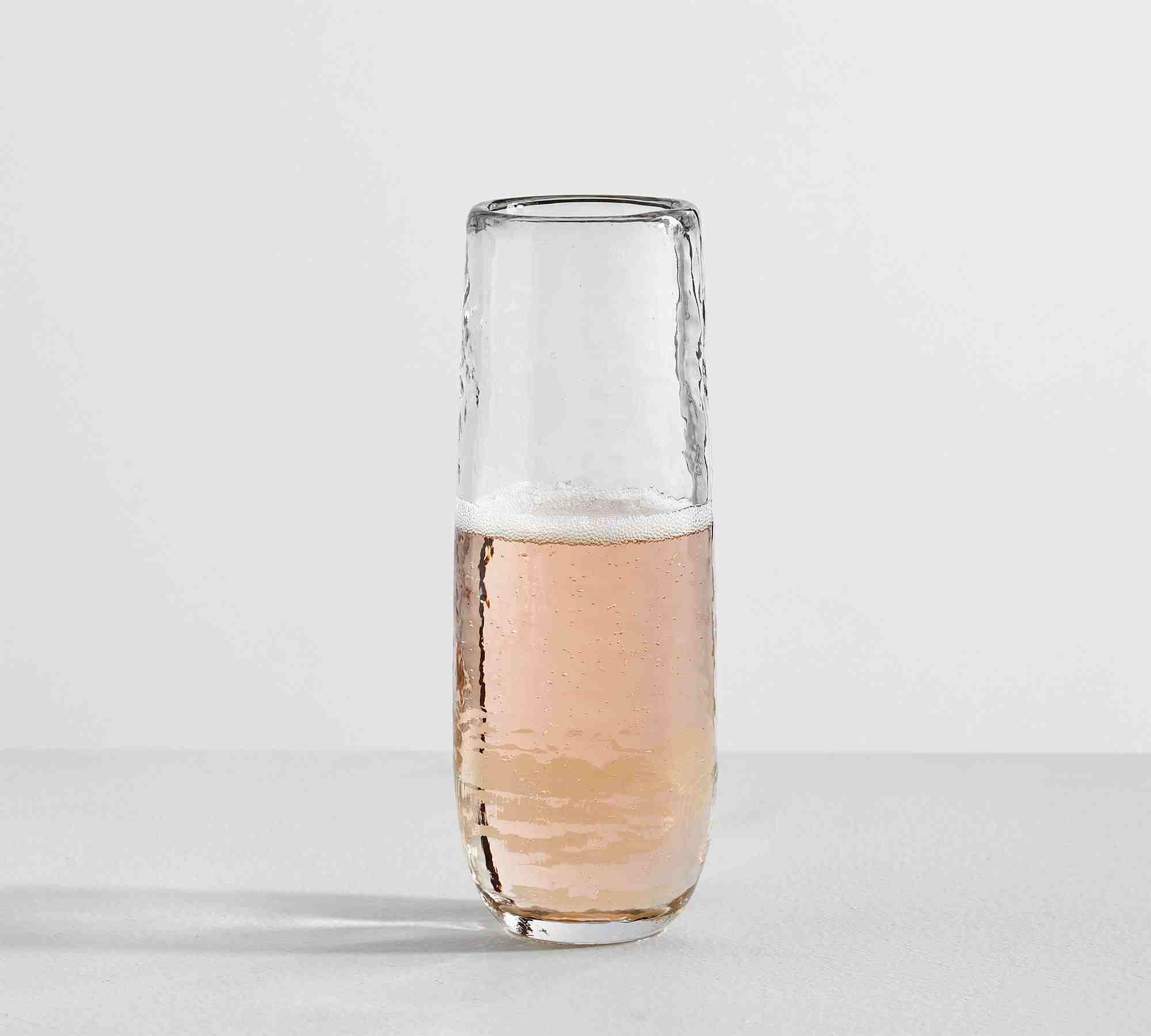 Hammered Handcrafted Stemless Champagne Flutes