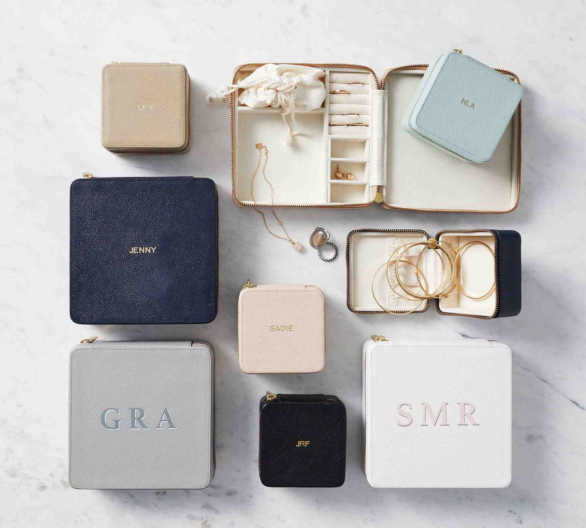 Quinn Leather Travel Jewelry Case - Foil Debossed