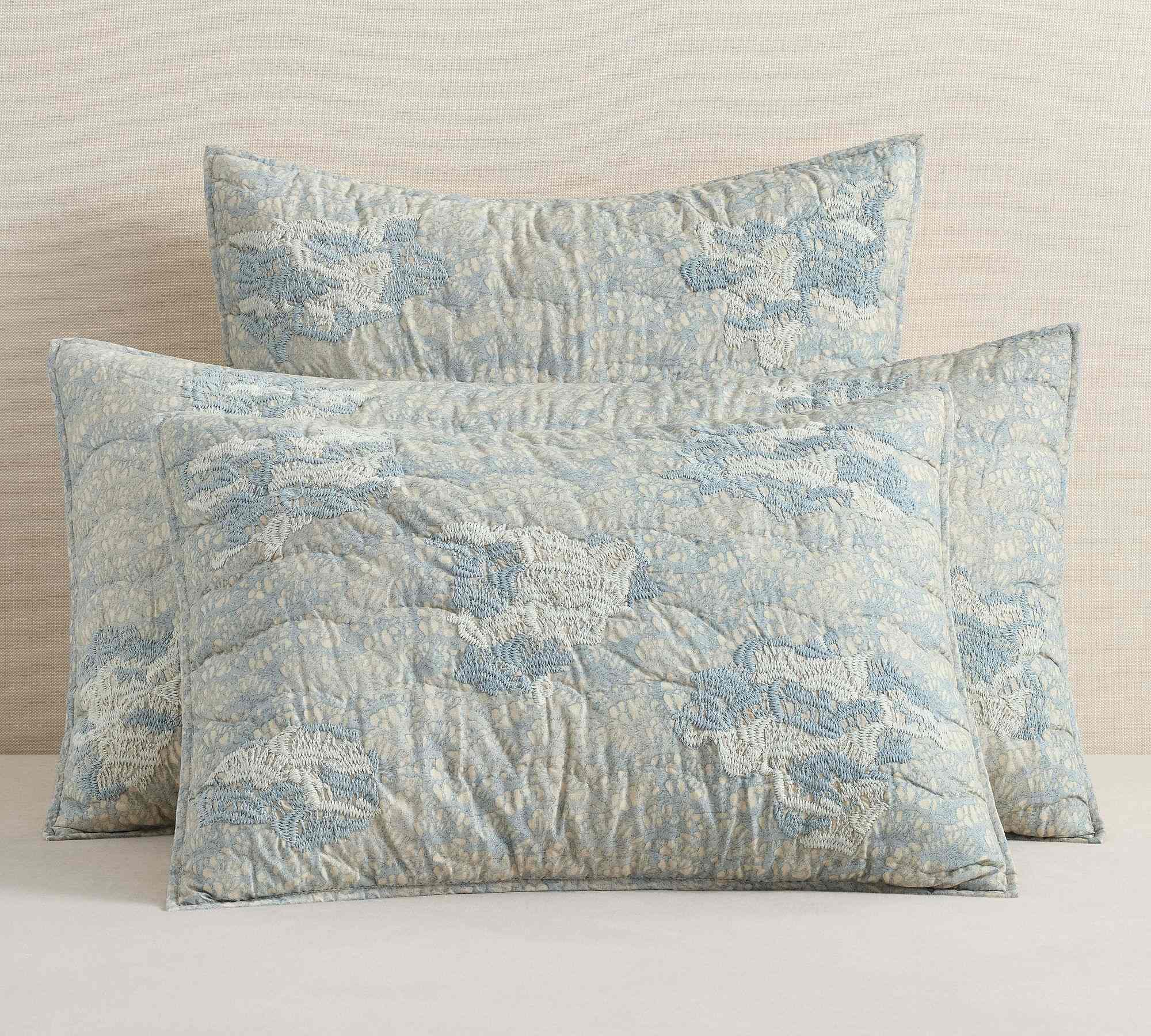 Coral Reef Embroidered Quilted Sham