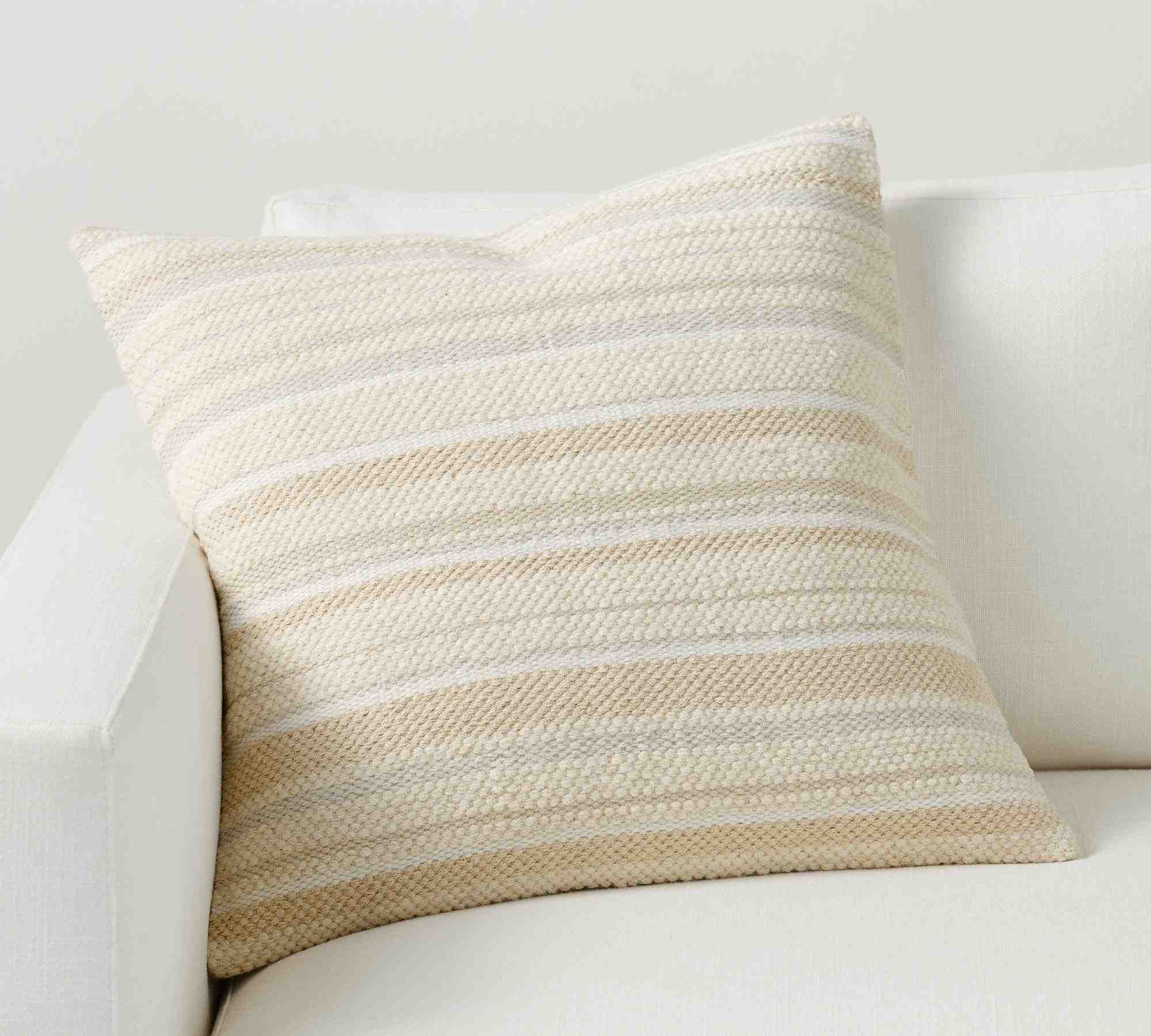 Junia Textured Pillow Cover, 22" x 22", Ivory