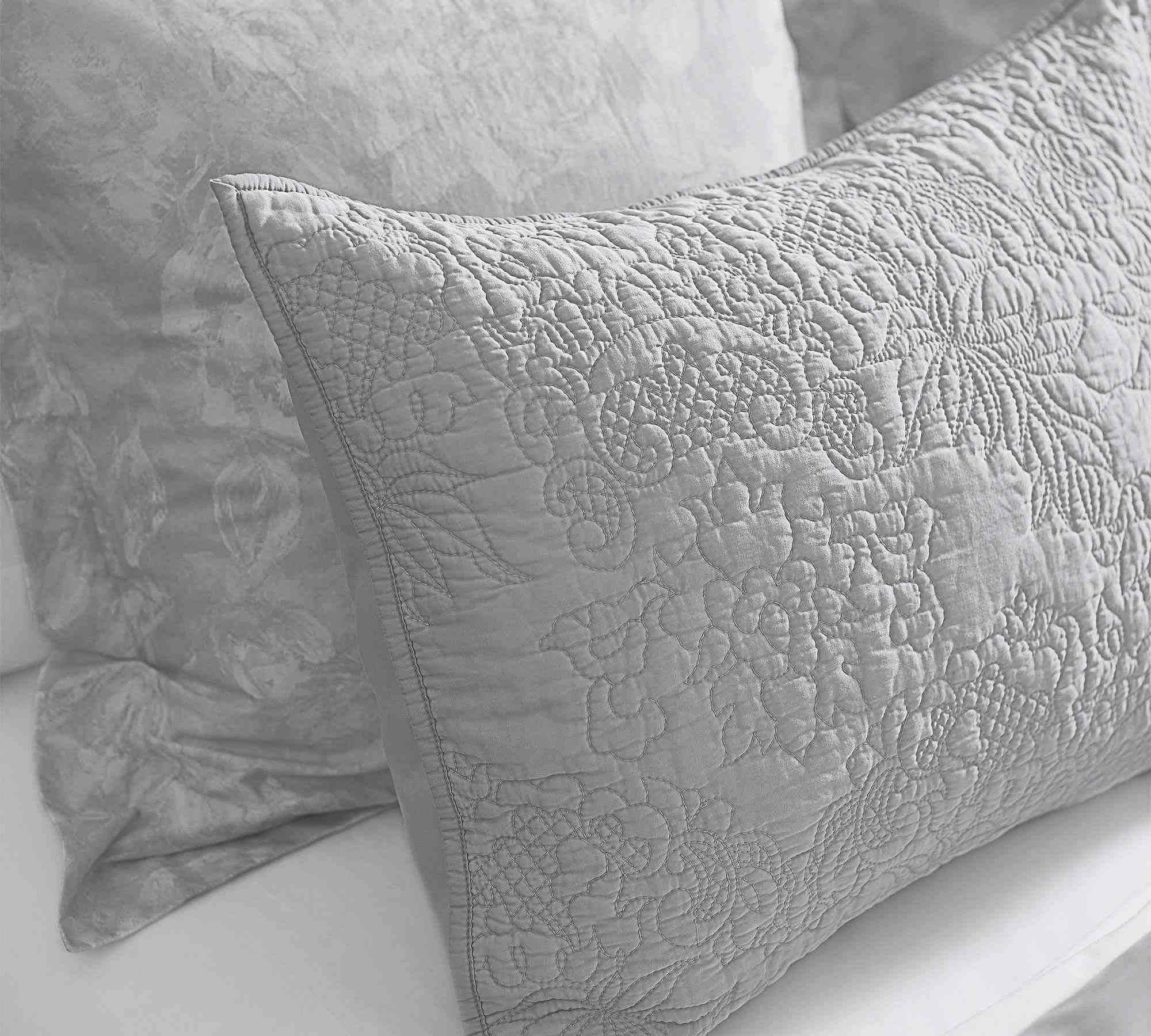 Monique Lhuillier Blossom Embroidered Cotton Sham