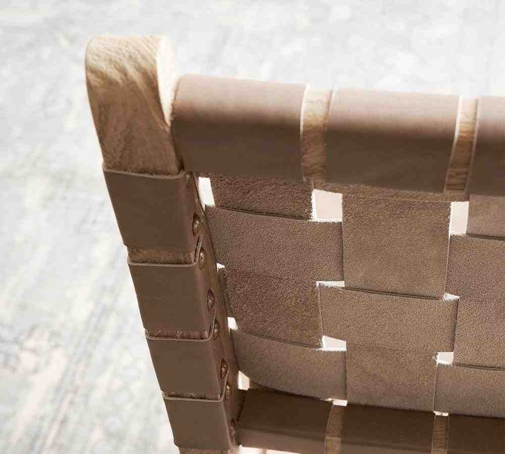 Fenton Leather Dining Side Chair, Seadrift Frame, Legacy Taupe