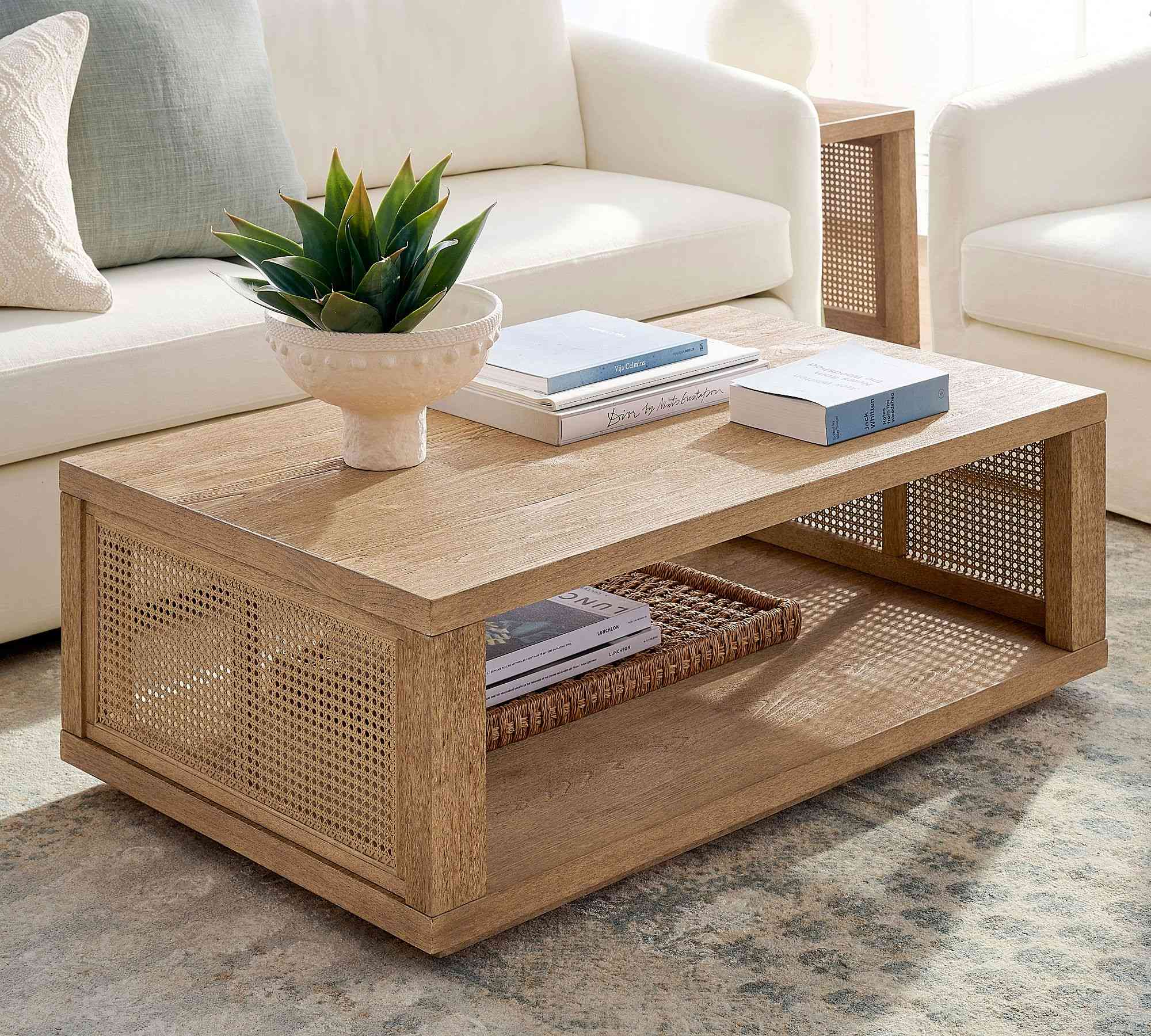 Marina Rectangular Cane Coffee Table (46")