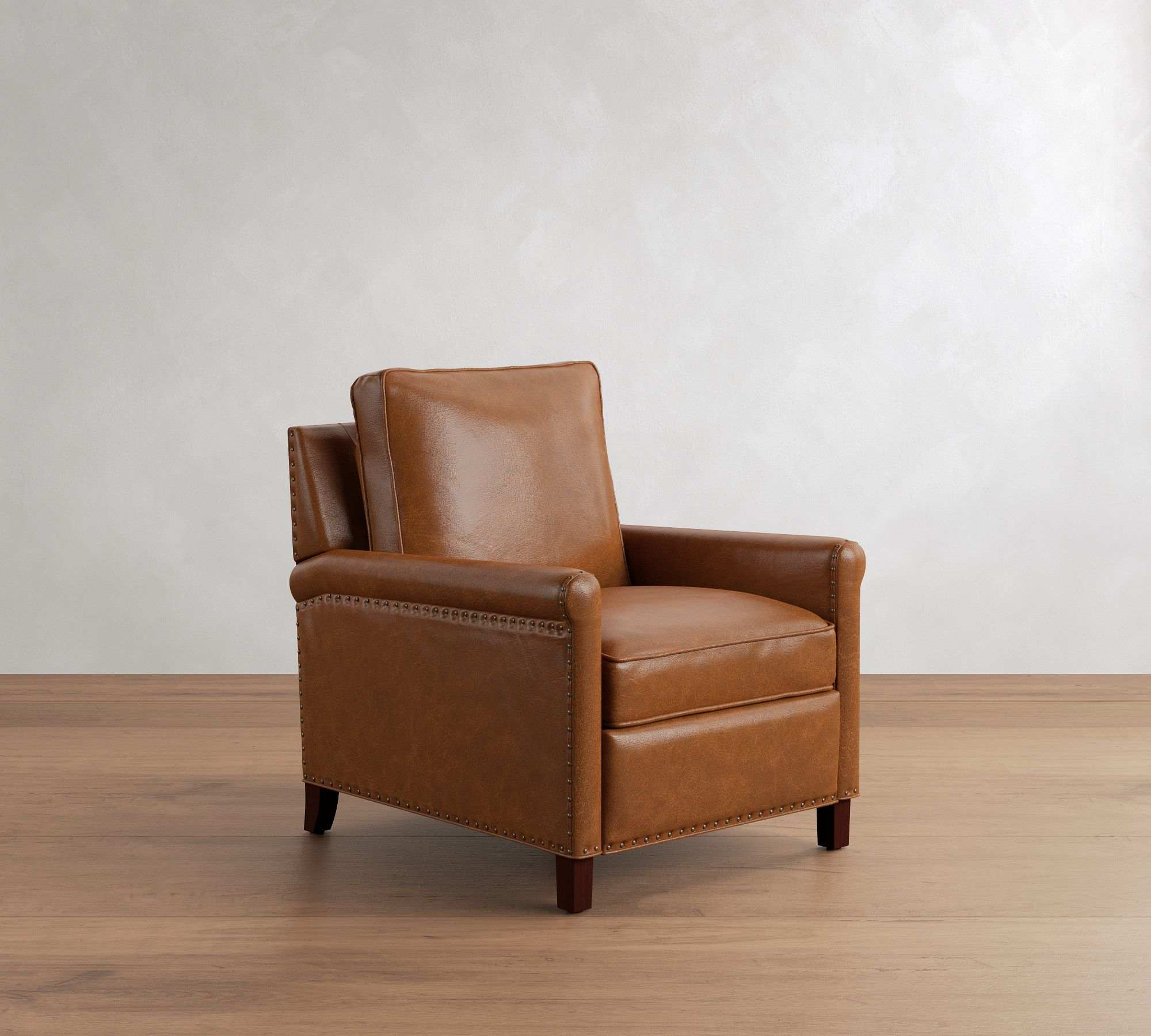 Tyler Roll Leather Recliner- Statesville, Caramel