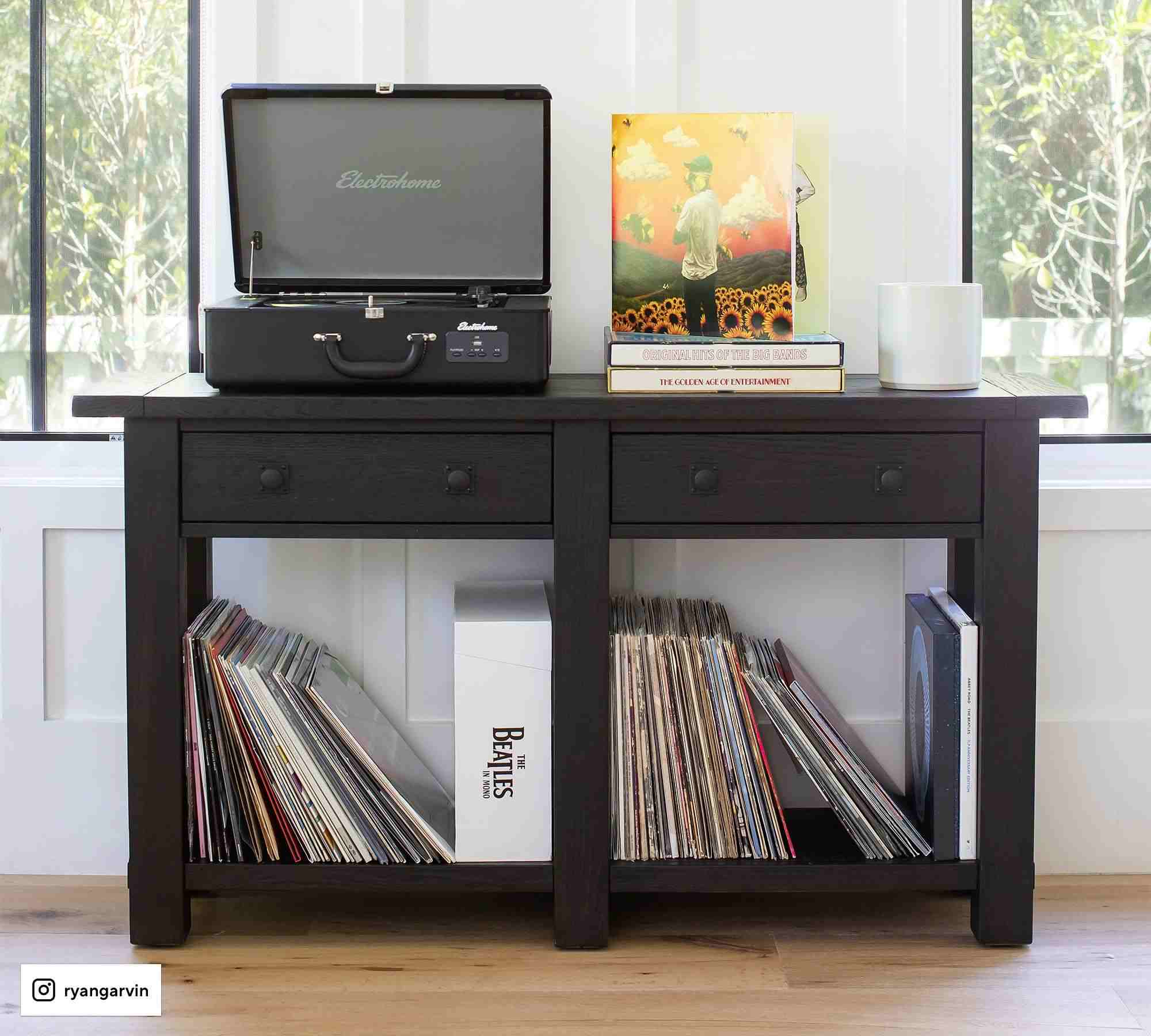 Benchwright 54" Wood Console Table with Drawers, Blackened Oak