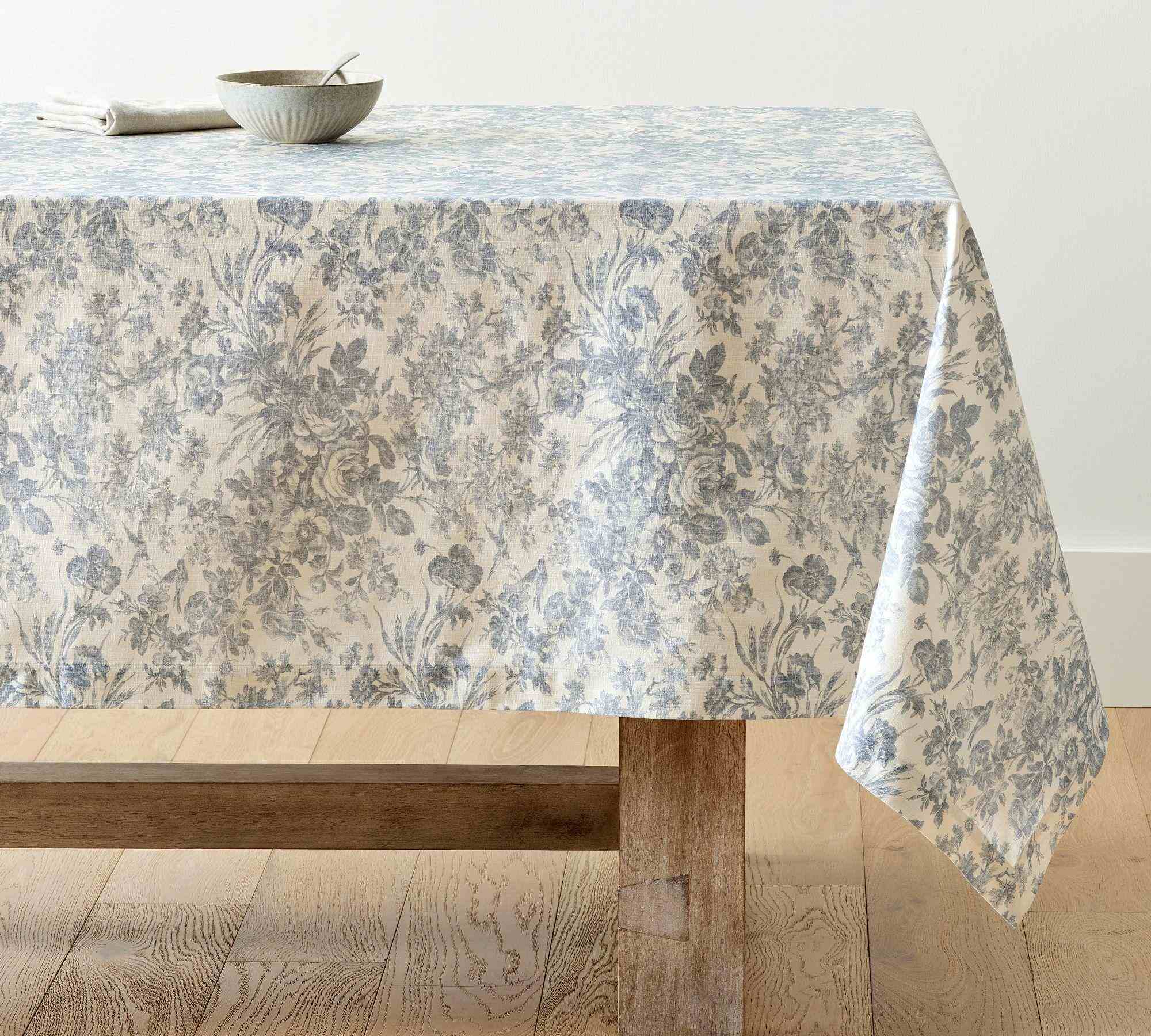 Sorrel Toile Print Organic Tablecloth