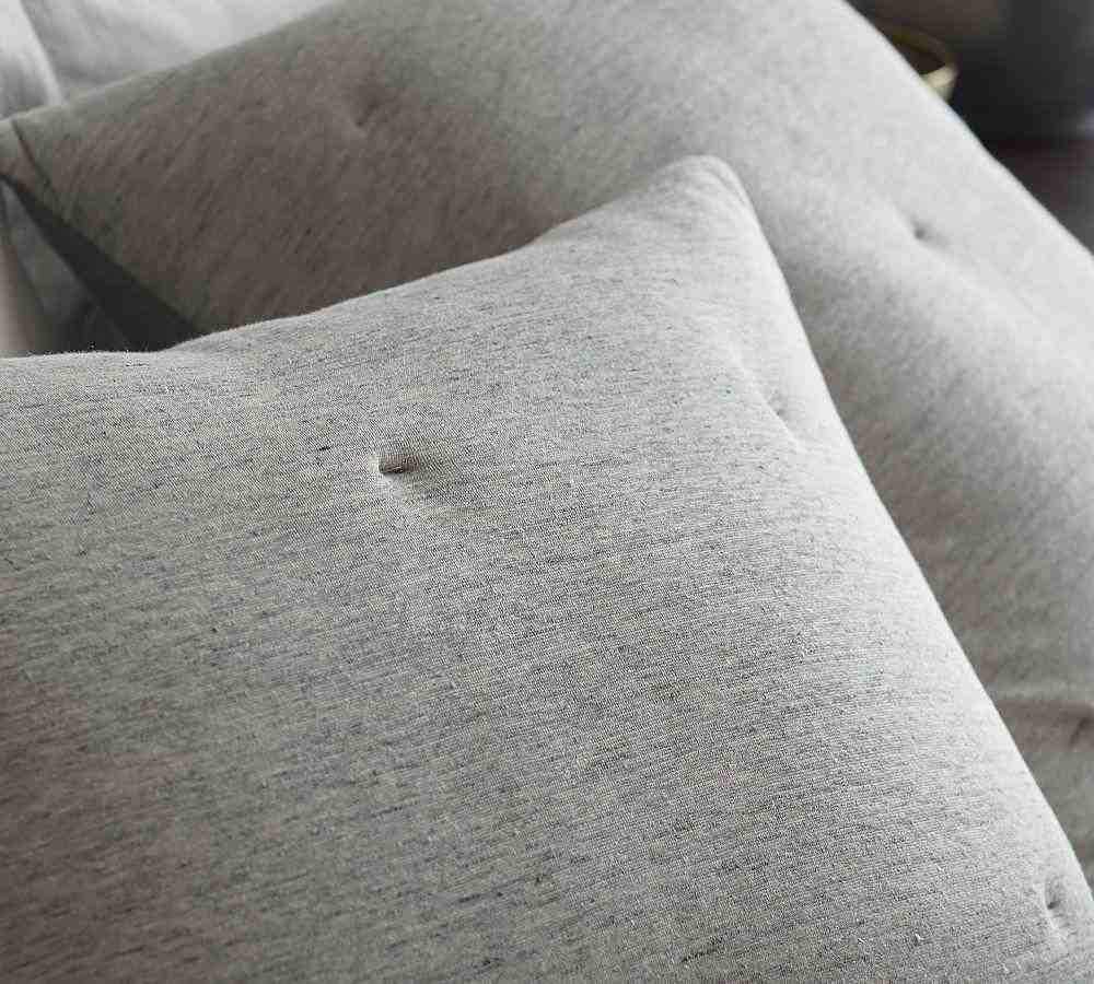 Gray Belgian Flax Linen Jersey Comforter- Full-Queen