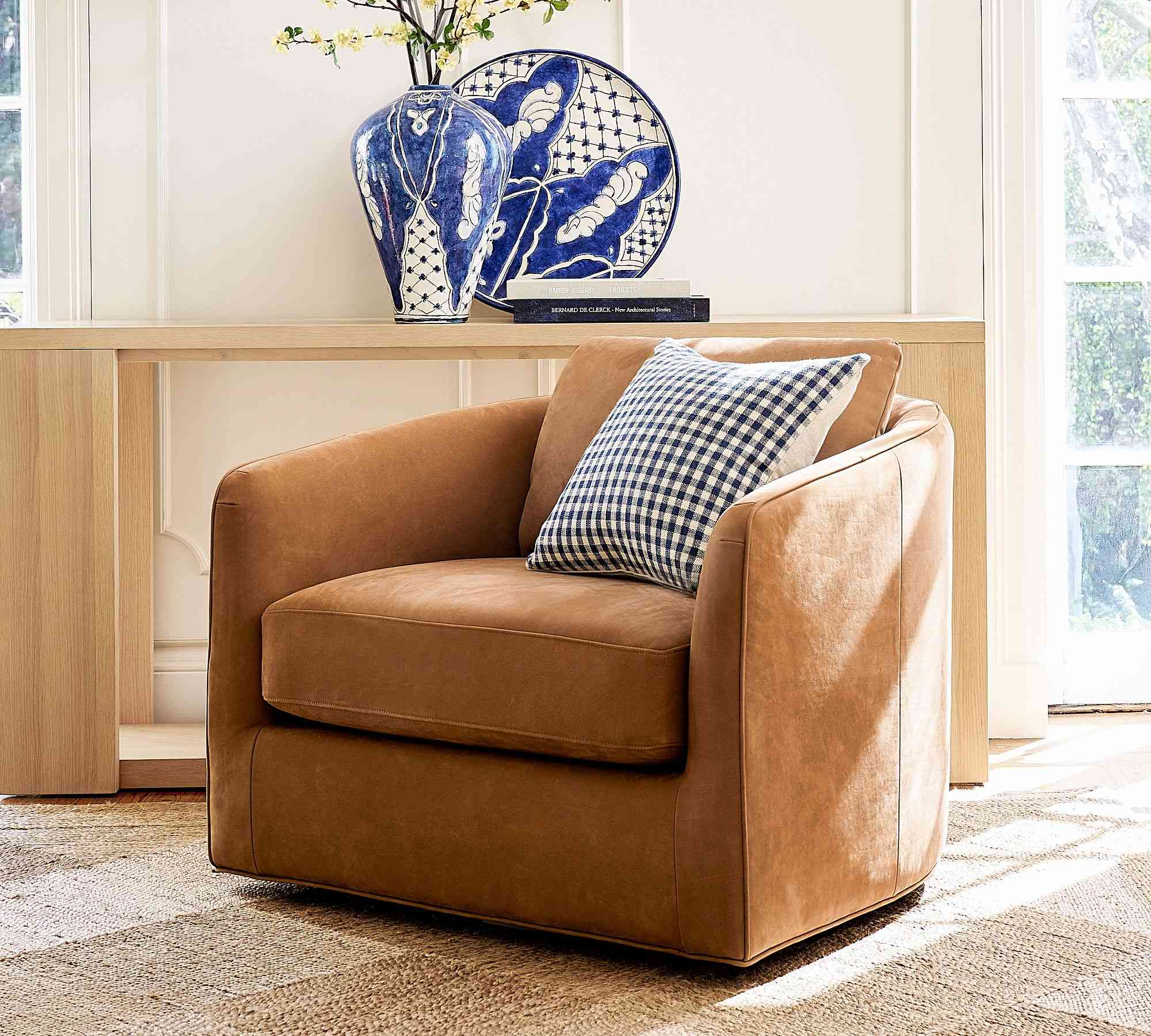 Remmy Leather Swivel Chair