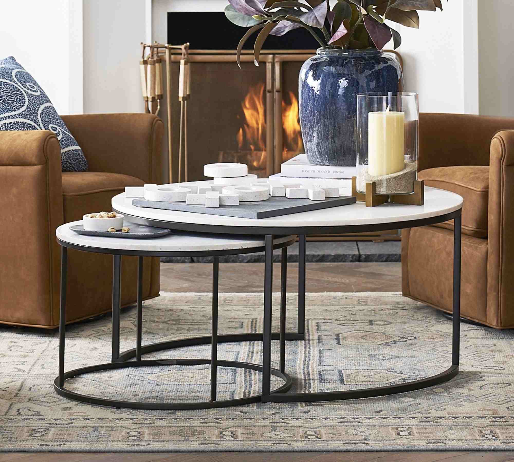 Delaney Round Marble Nesting Coffee Table