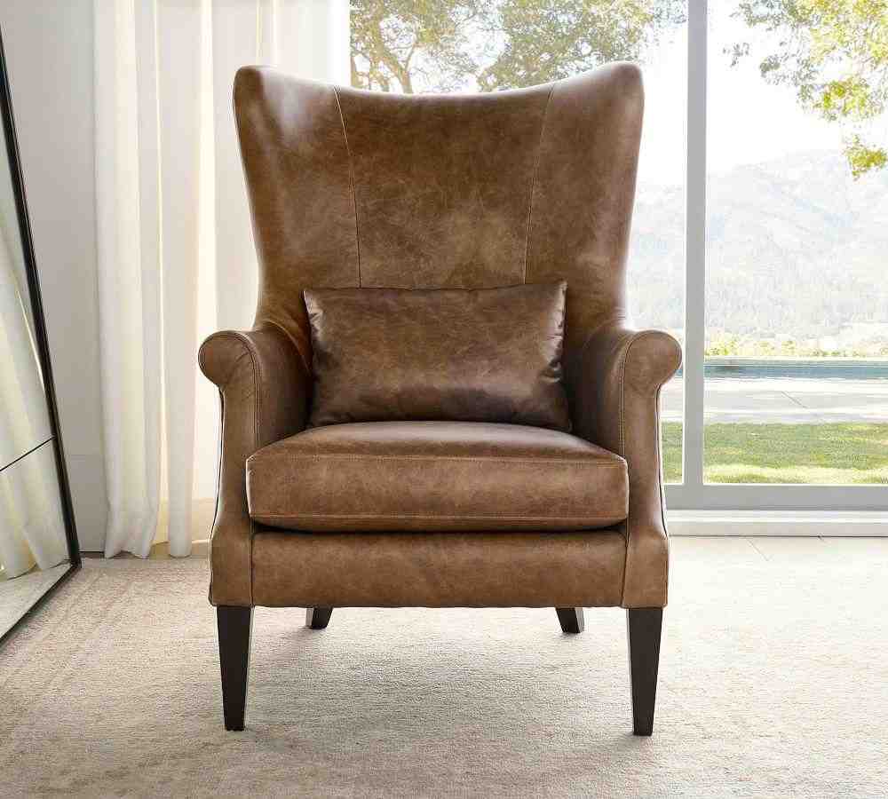 Champlain Wingback Leather Armchair