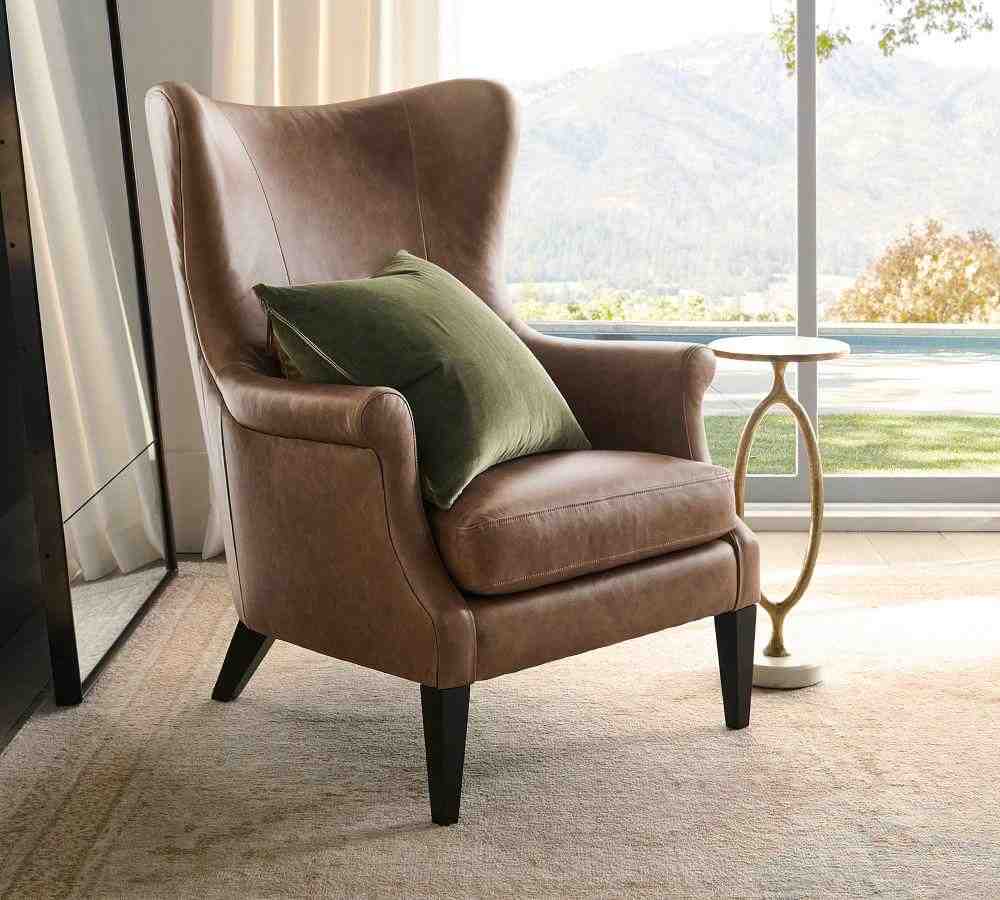 Champlain Wingback Leather Armchair