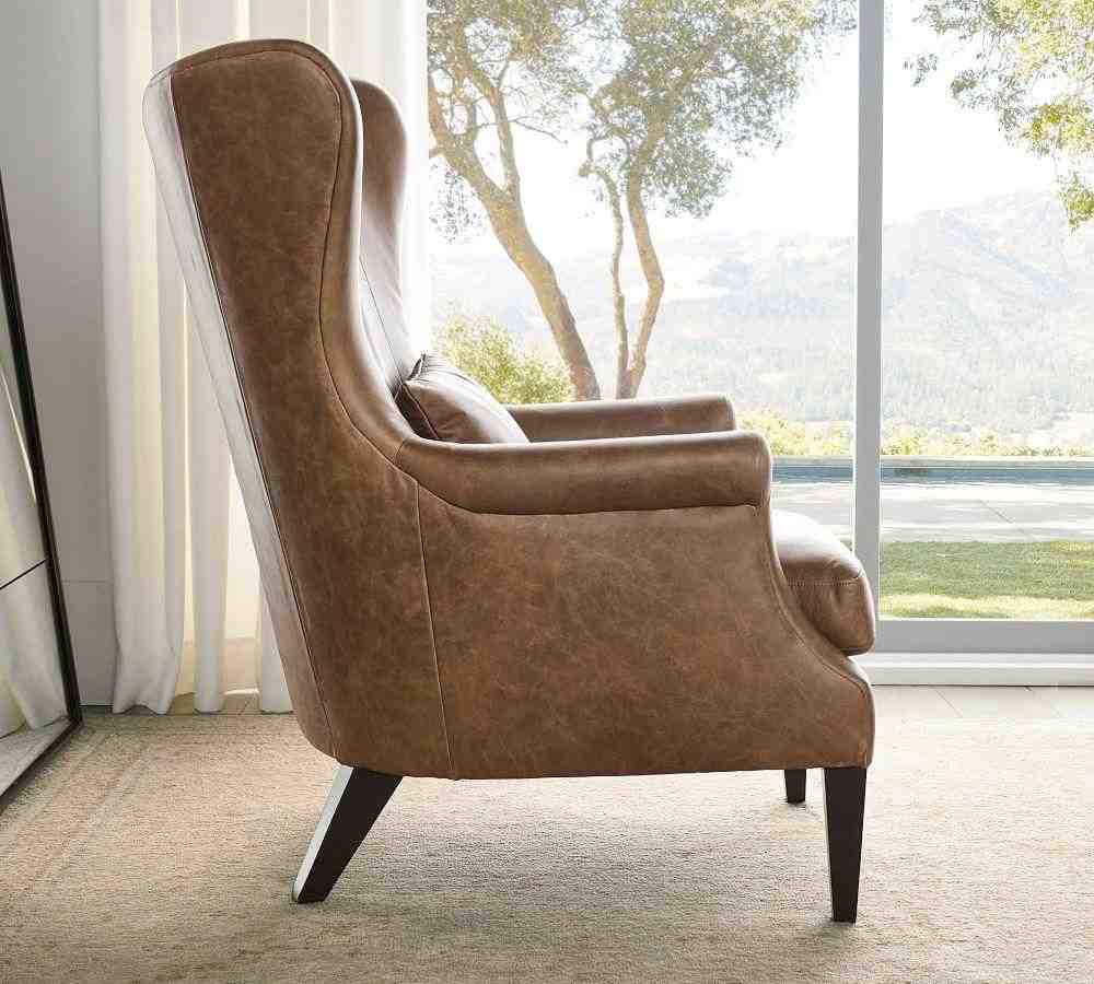 Champlain Wingback Leather Armchair