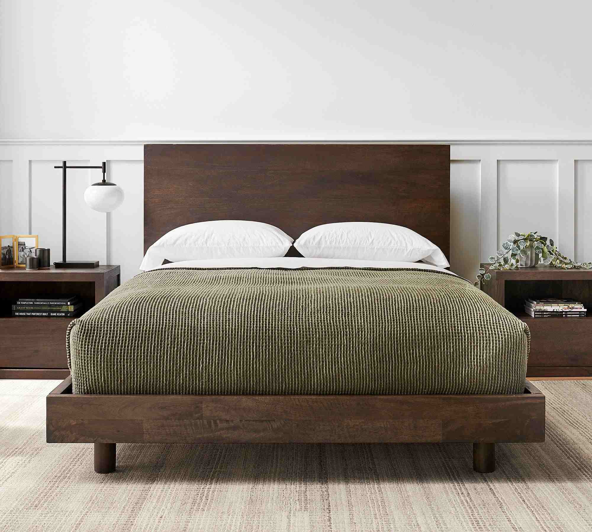 Cayman Headboard & Platform Bed, King, Coffee Bean