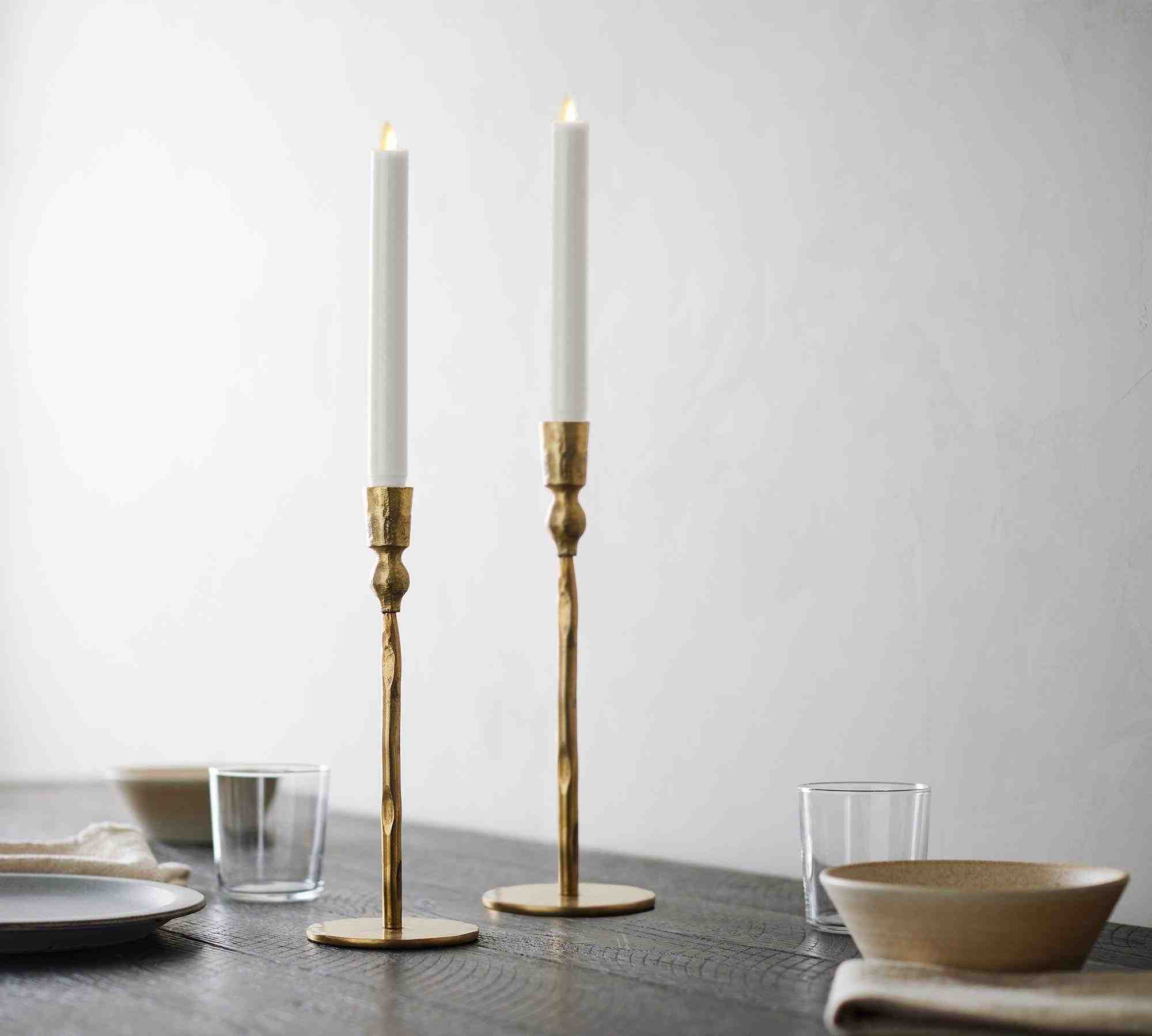Premium Flickering Flameless Wax Taper Candle
