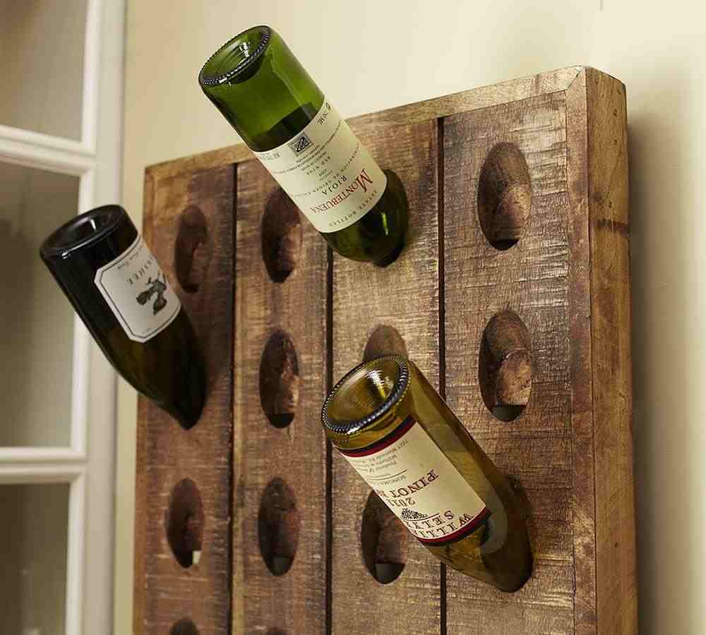 French Wine Bottle Riddling Wall Rack