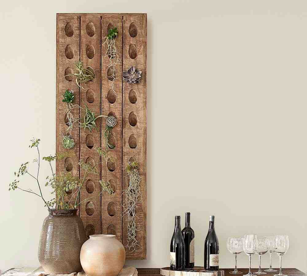 French Wine Bottle Riddling Wall Rack