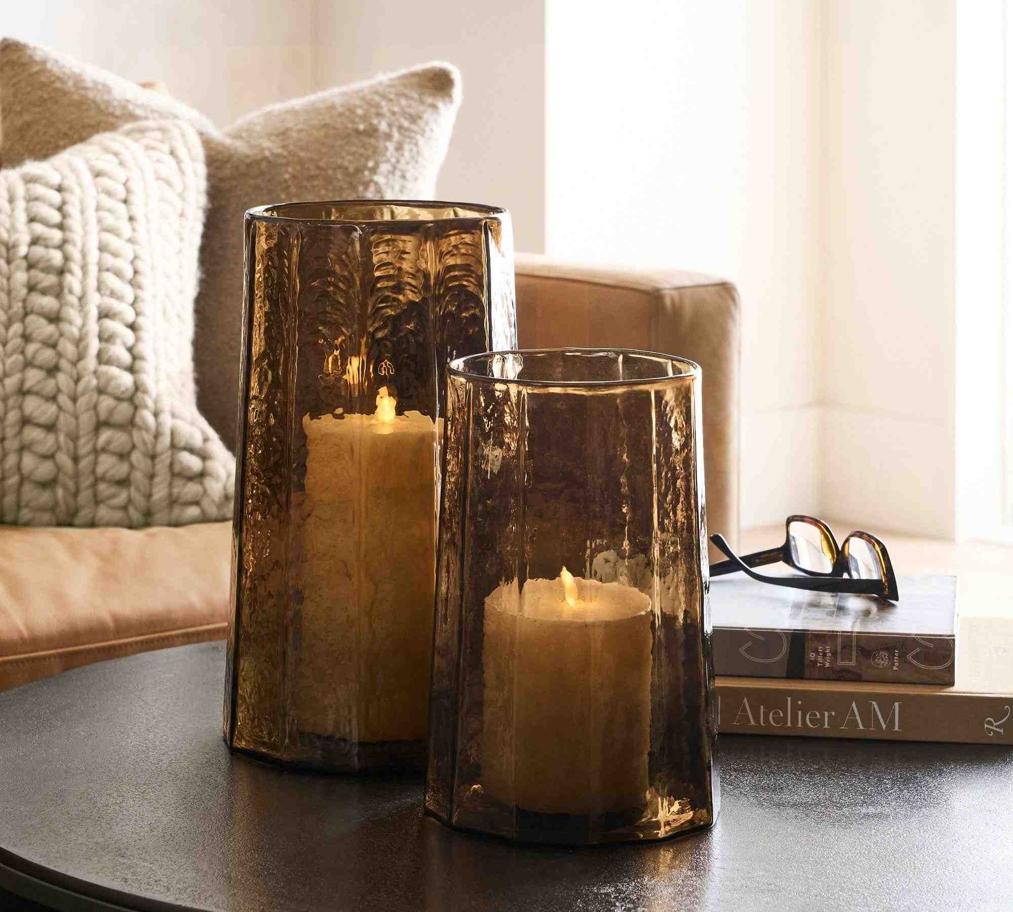 Hammered Cafe Recycled Hurricane Candleholder