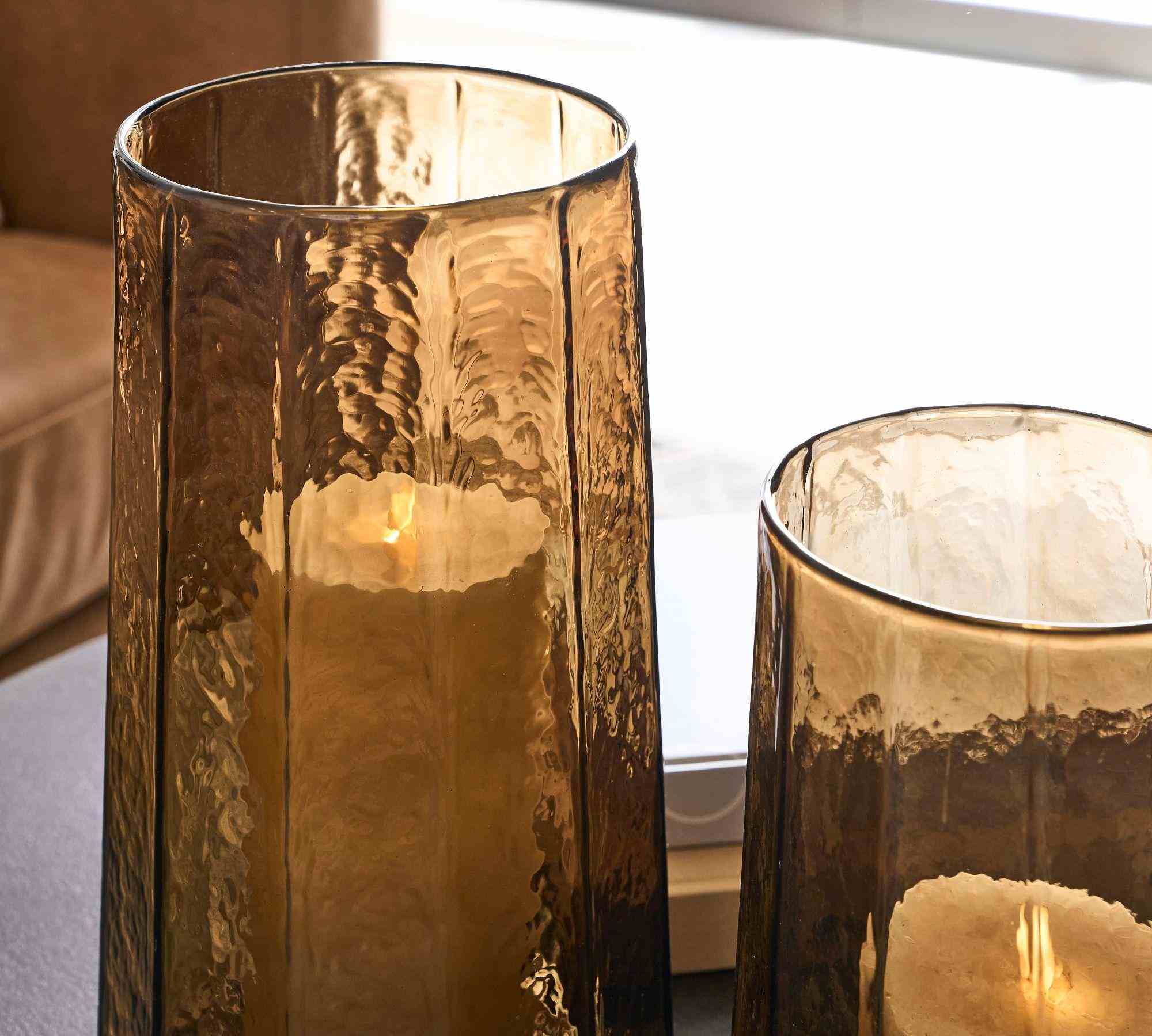 Hammered Cafe Recycled Hurricane Candleholder