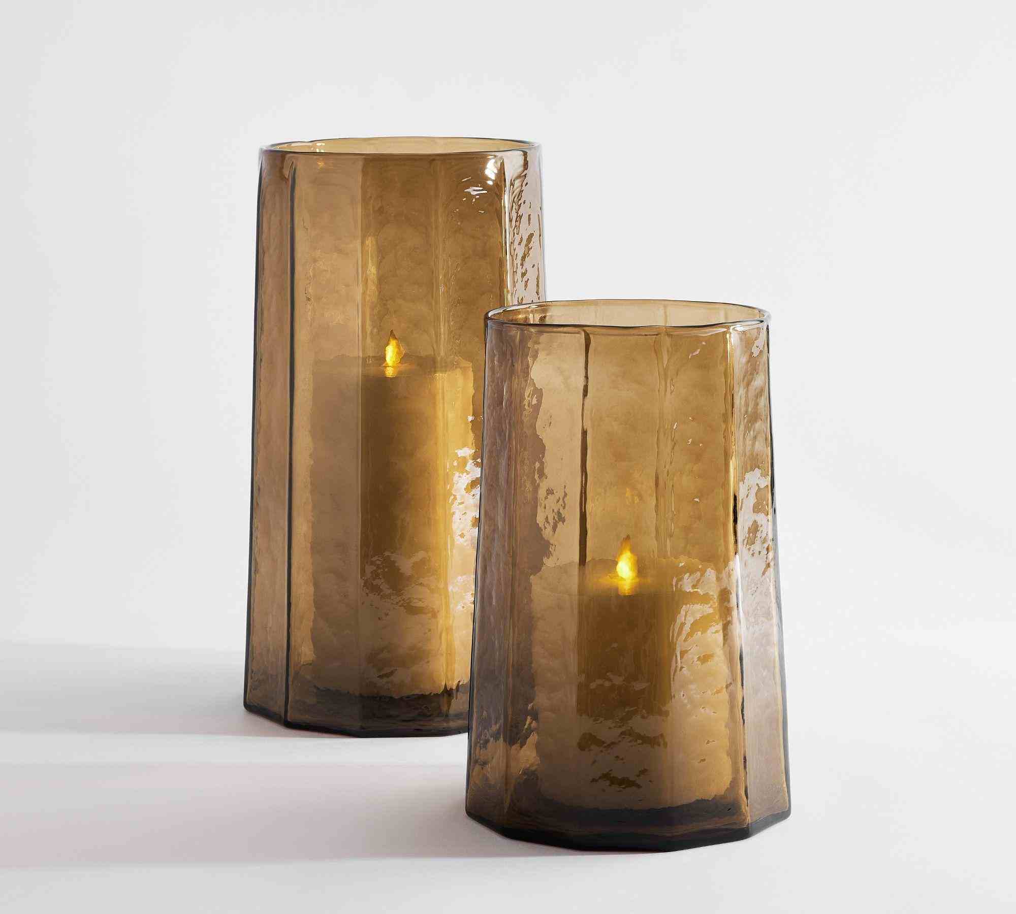 Hammered Cafe Recycled Hurricane Candleholder