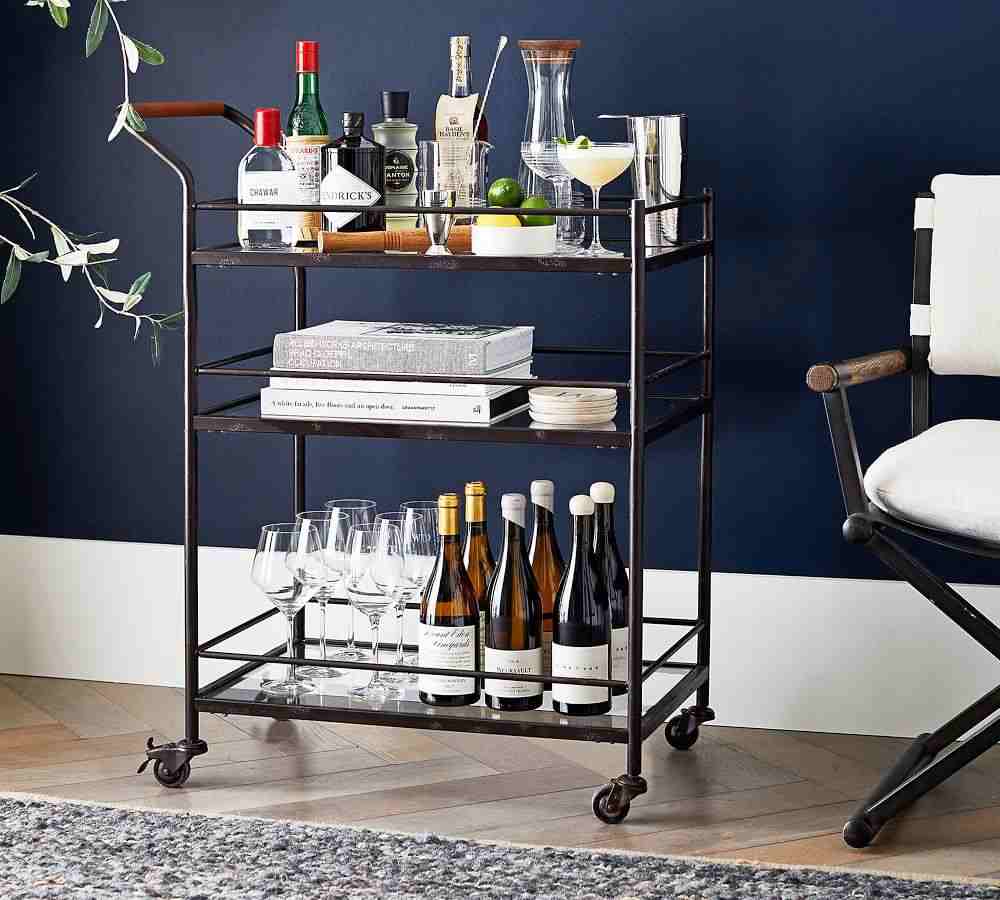 Hugo 29Inches Metal Bar Cart