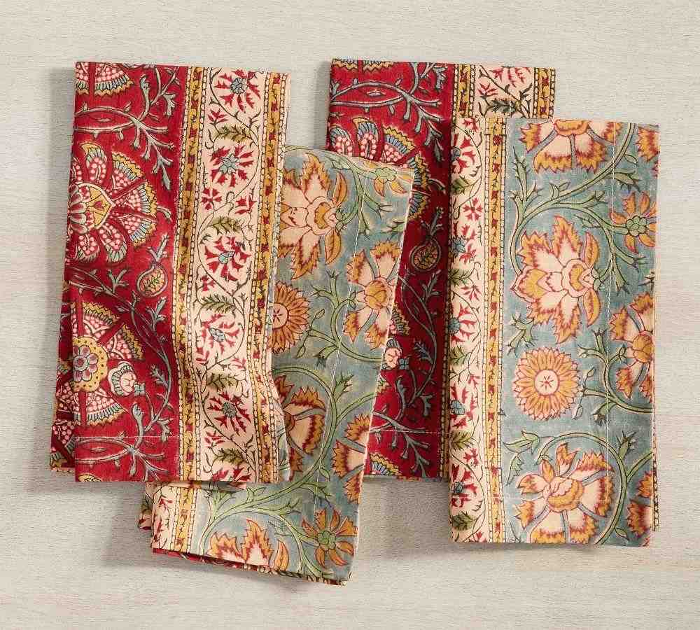 Block Print Zarina Napkins - Set of 4