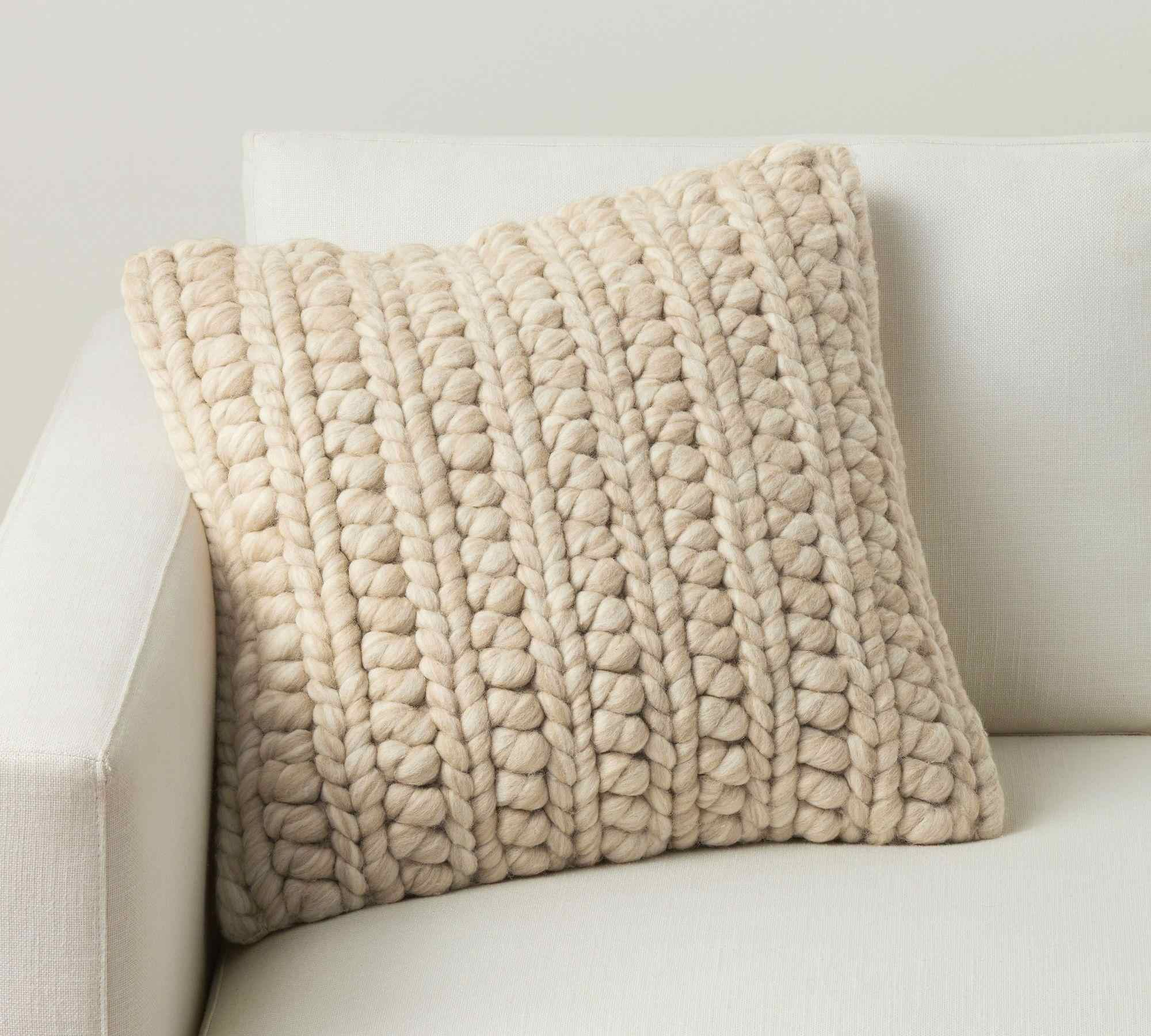 Chunky Knit Textured Throw Pillow
