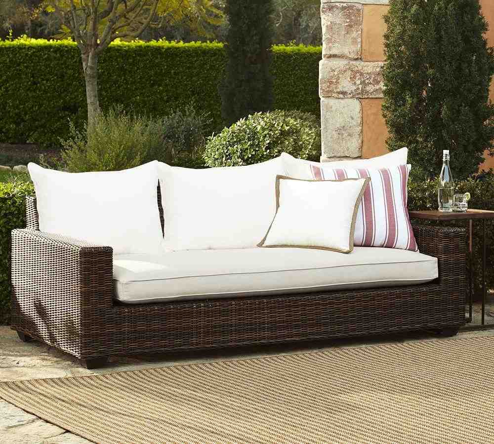 Torrey All-Weather Wicker Square Arm 86Inches Sofa- Espresso