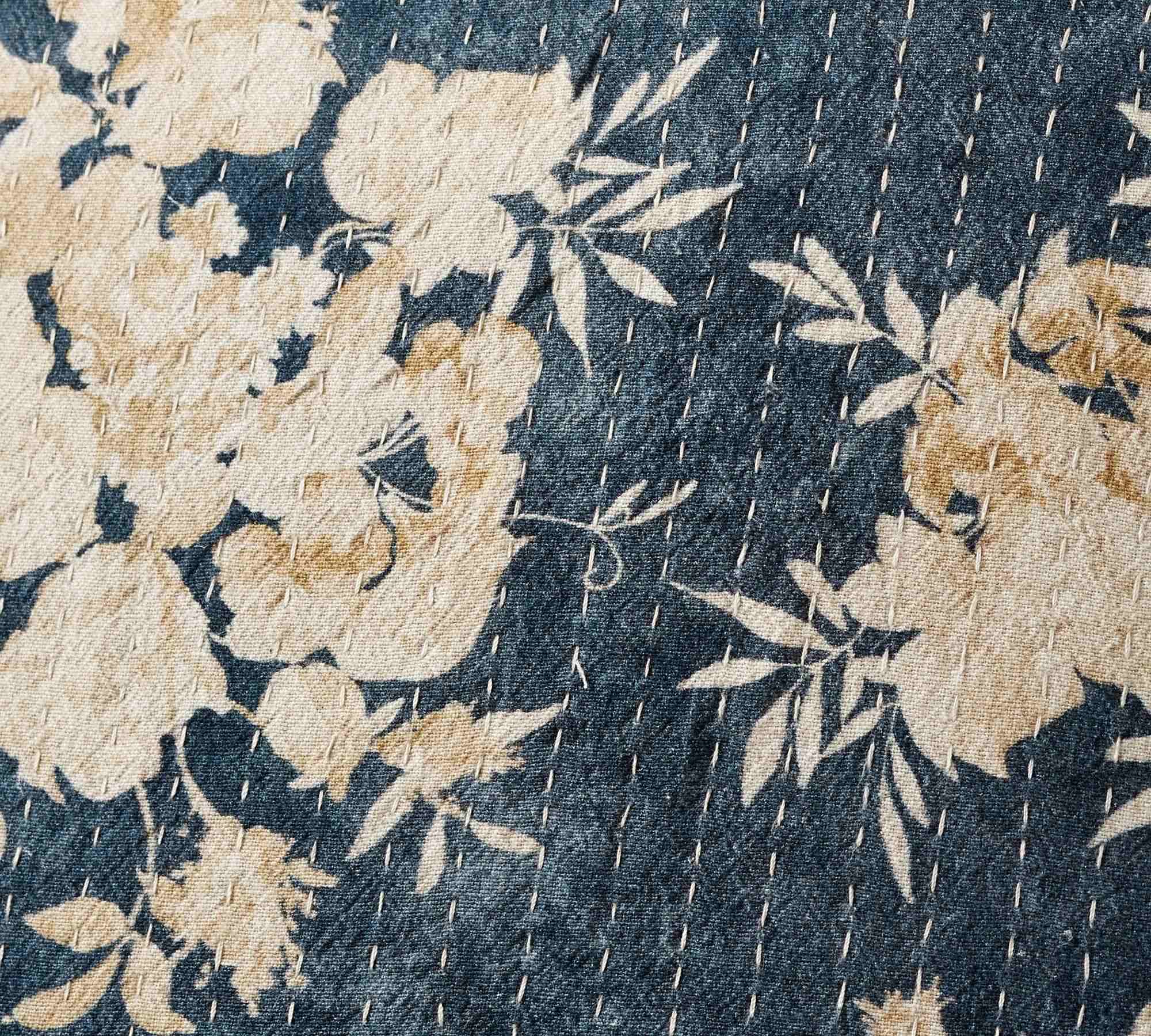 Zenia Floral Quilted Throw Pillow