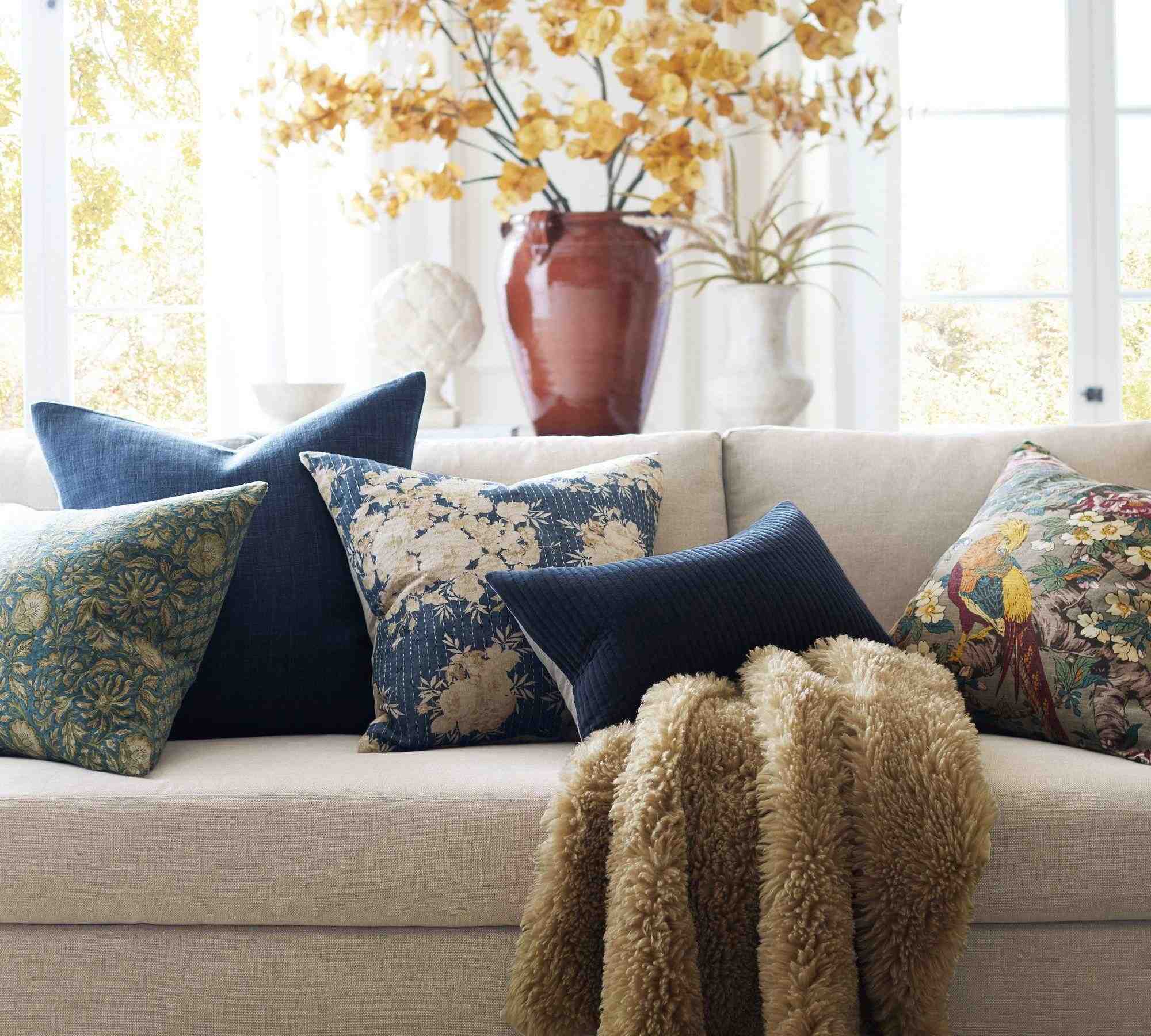 Zenia Floral Quilted Throw Pillow