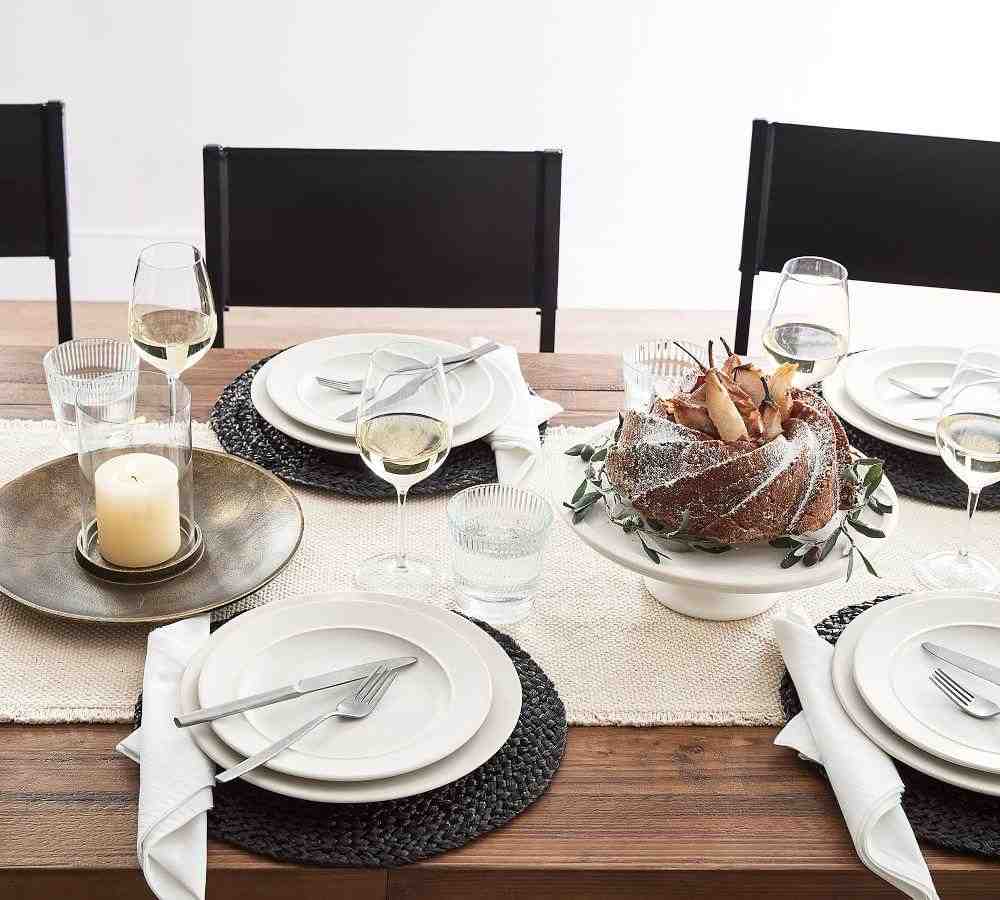 Mason Cotton Fringe Table Runner - Dusty Blue