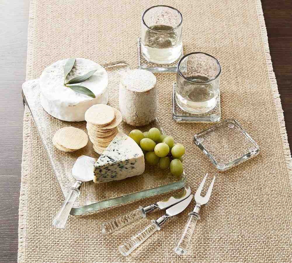 Mason Cotton Fringe Table Runner - Dusty Blue