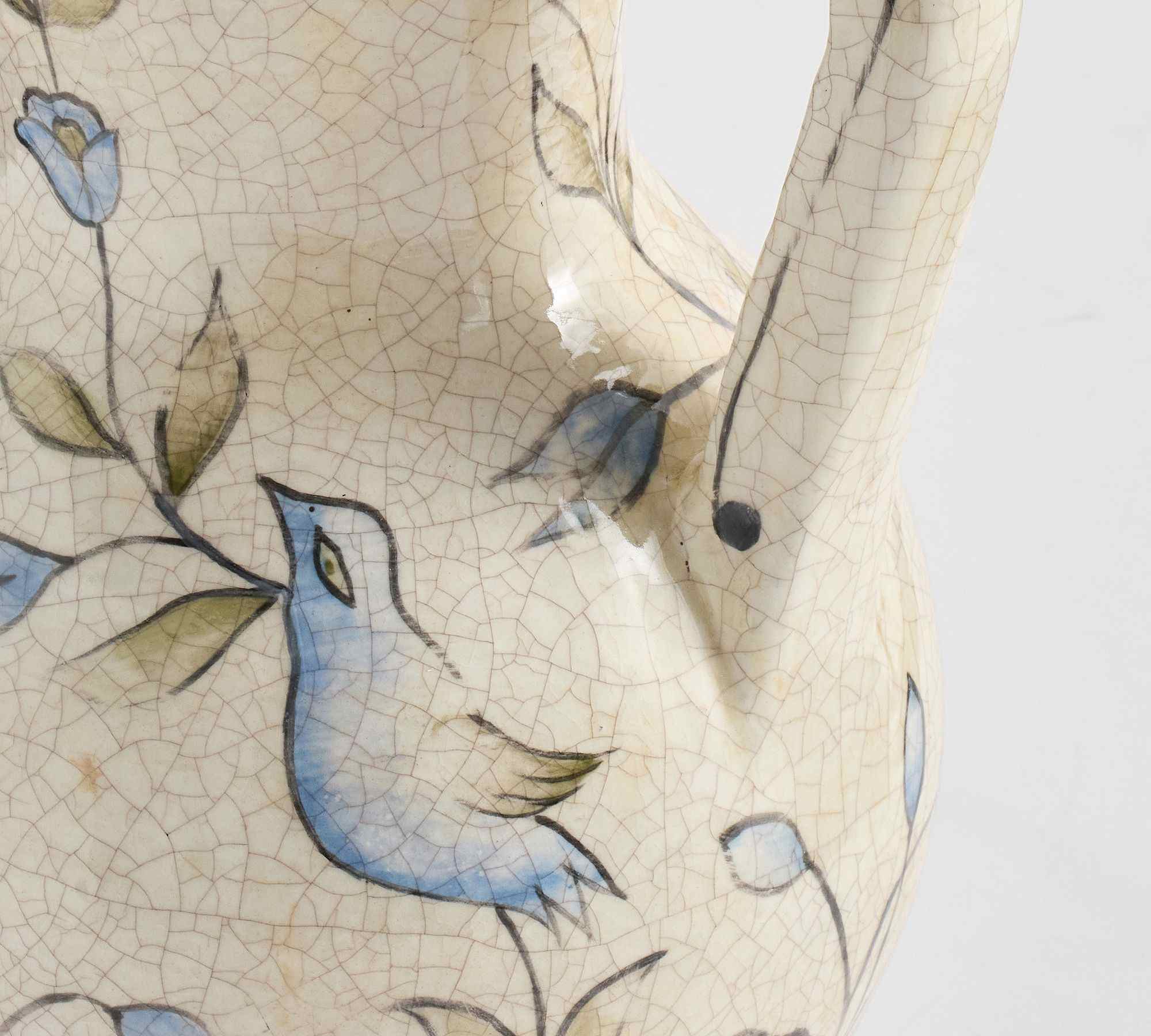 Handcrafted Bird Print Vase