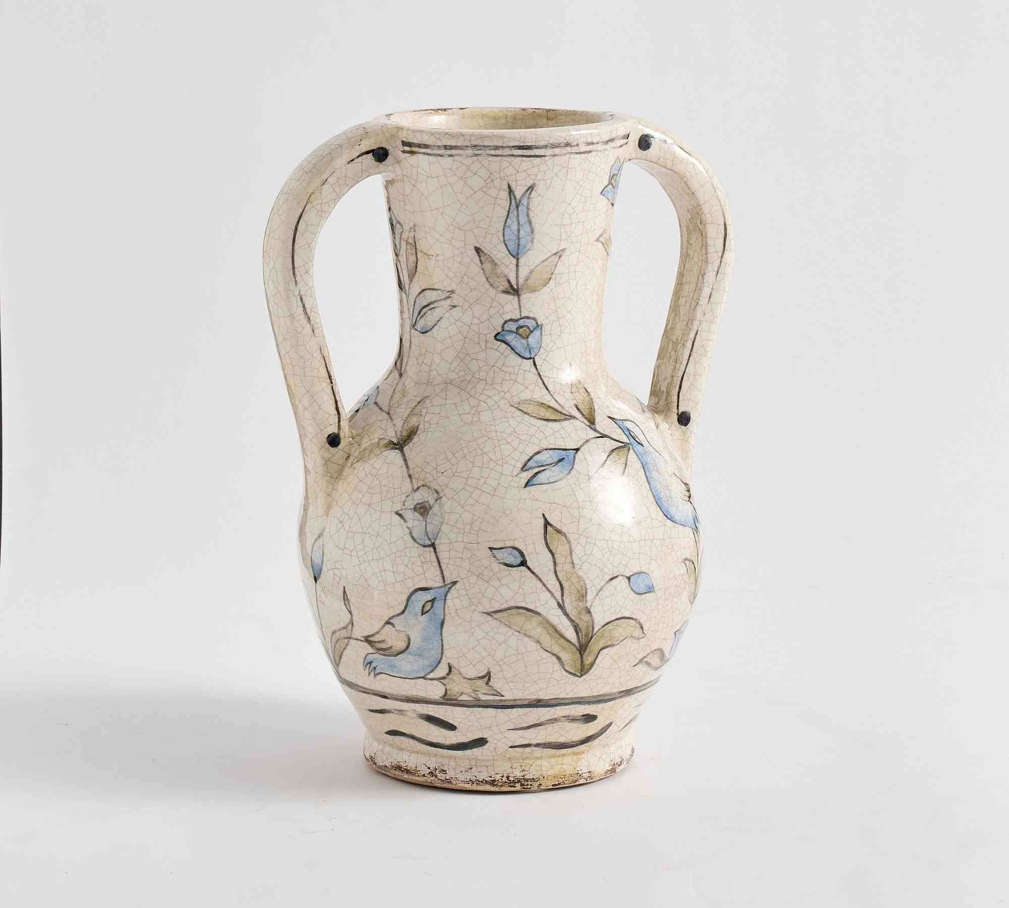 Handcrafted Bird Print Vase